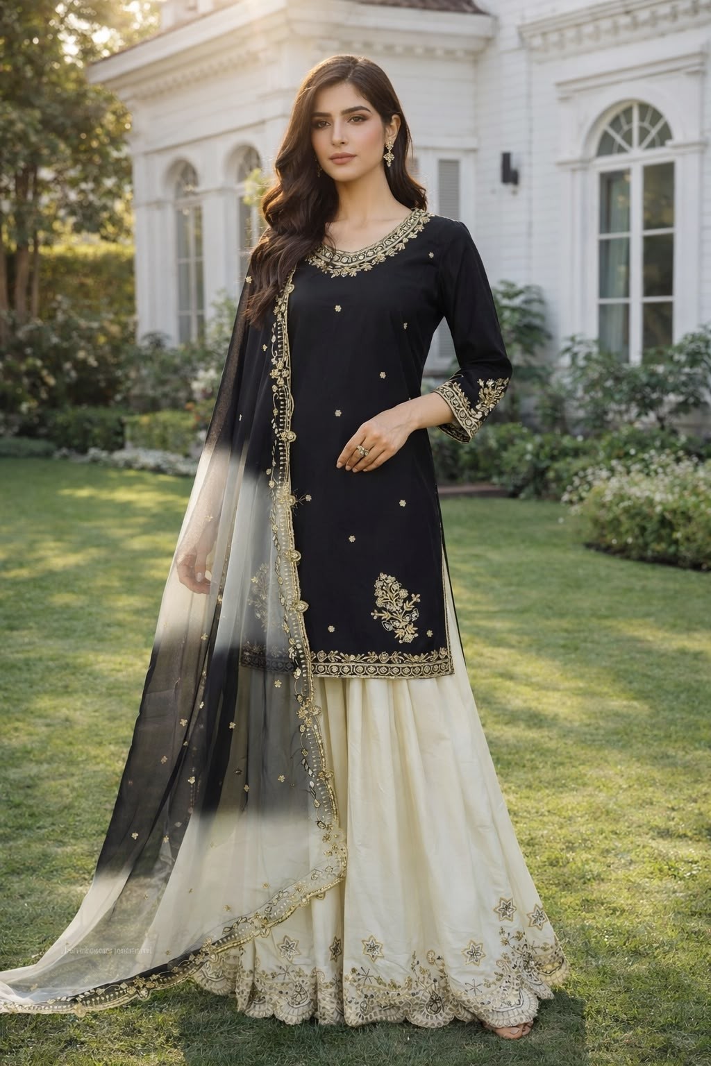 JL-1041 Premium French Crepe 5mm Sequin Embroidered Set