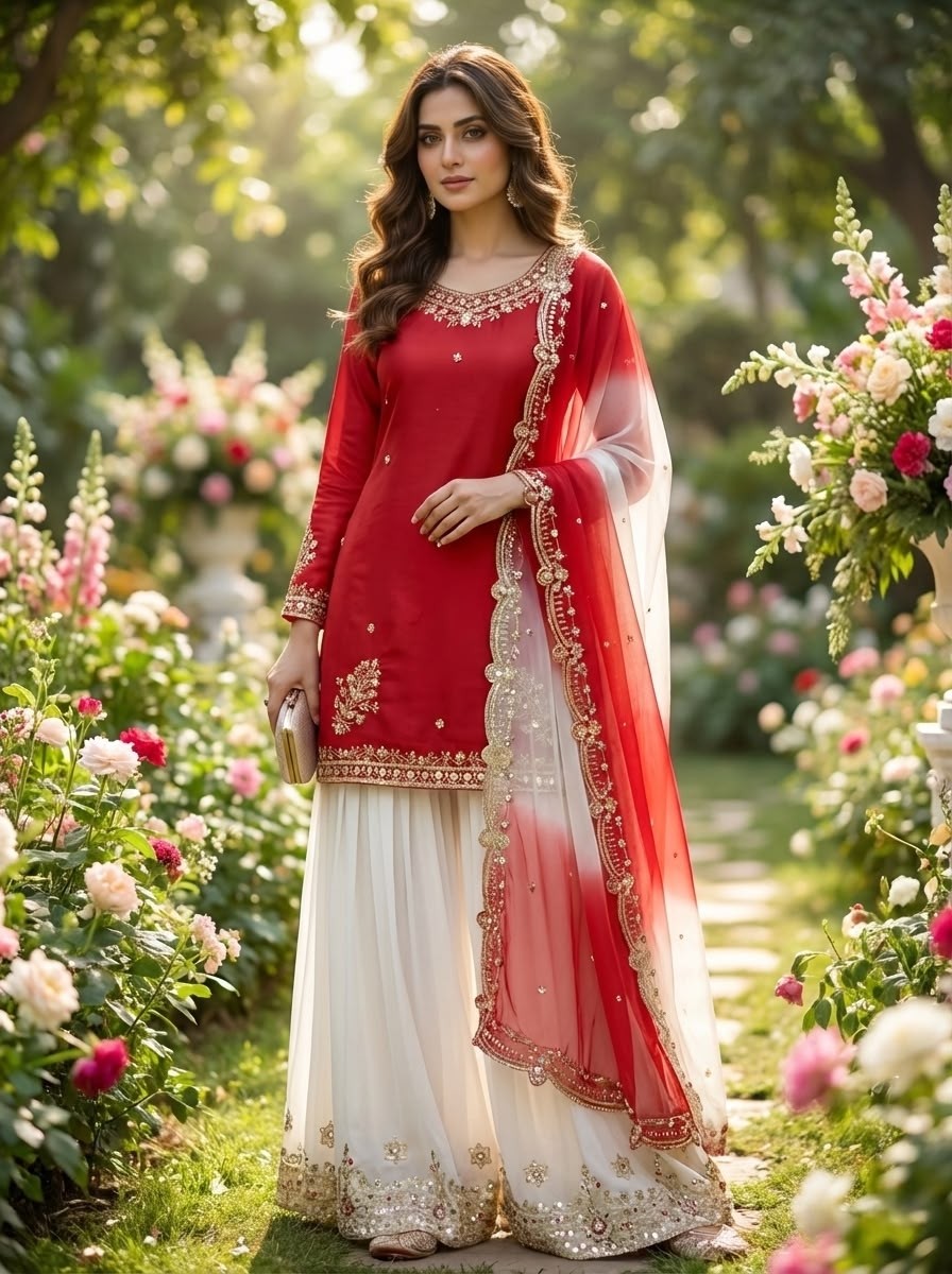 JL-1041 Premium French Crepe 5mm Sequin Embroidered Set