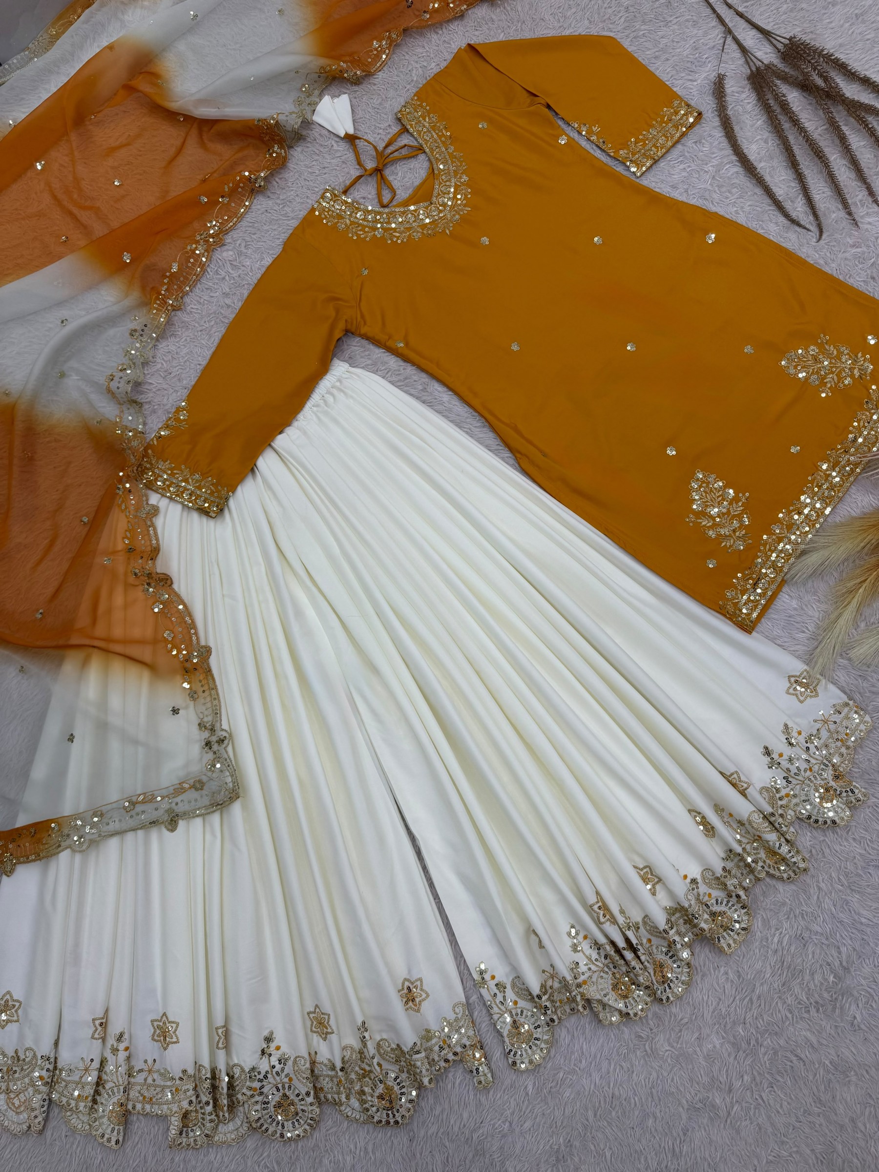 JL-1041 Premium French Crepe 5mm Sequin Embroidered Set