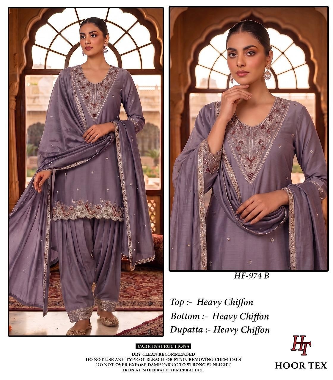 Hoor Tex HF-974 Premium Pakistani Heavy Chiffon Suit