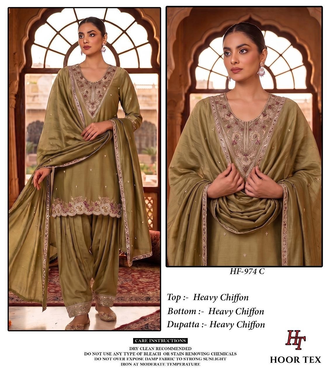 Hoor Tex HF-974 Premium Pakistani Heavy Chiffon Suit