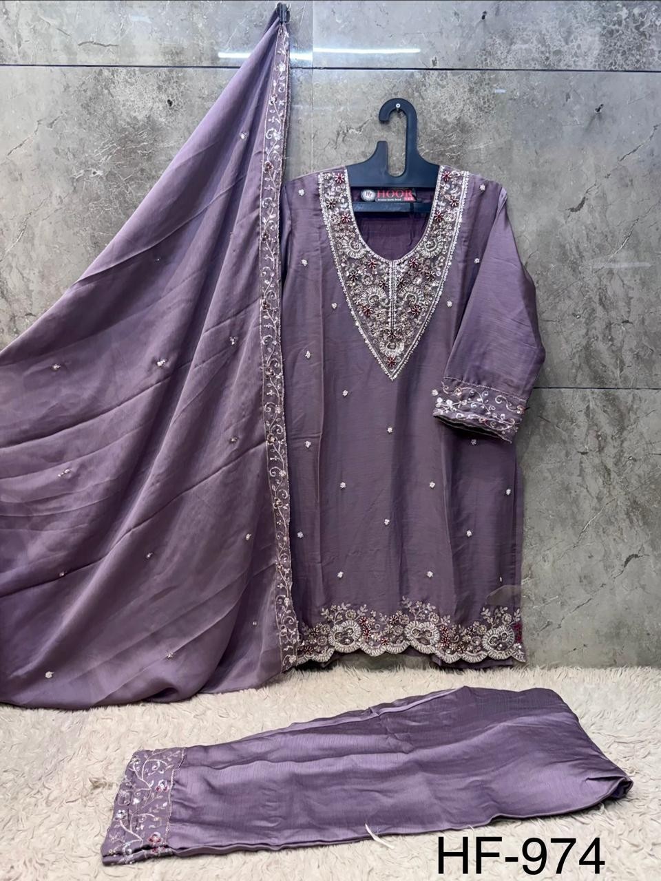 Hoor Tex HF-974 Premium Pakistani Heavy Chiffon Suit