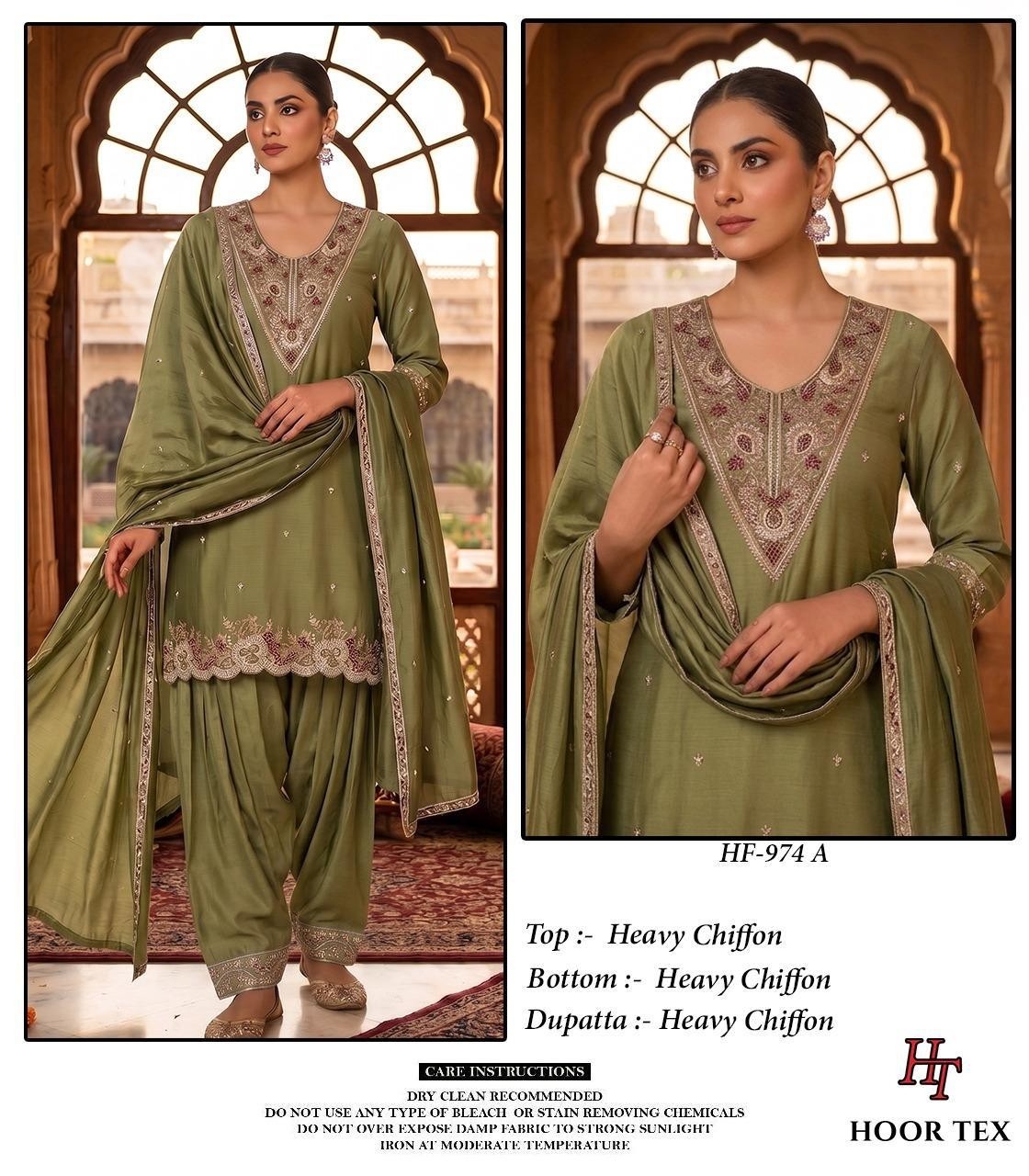 Hoor Tex HF-974 Premium Pakistani Heavy Chiffon Suit