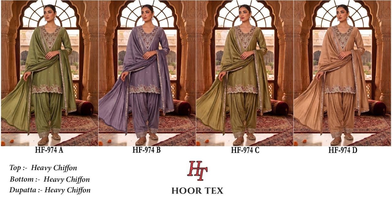 Hoor Tex HF-974 Premium Pakistani Heavy Chiffon Suit