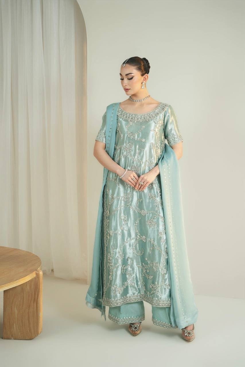 DHK-1382 Pure GMY Silk Heavy Embroidered Designer Set