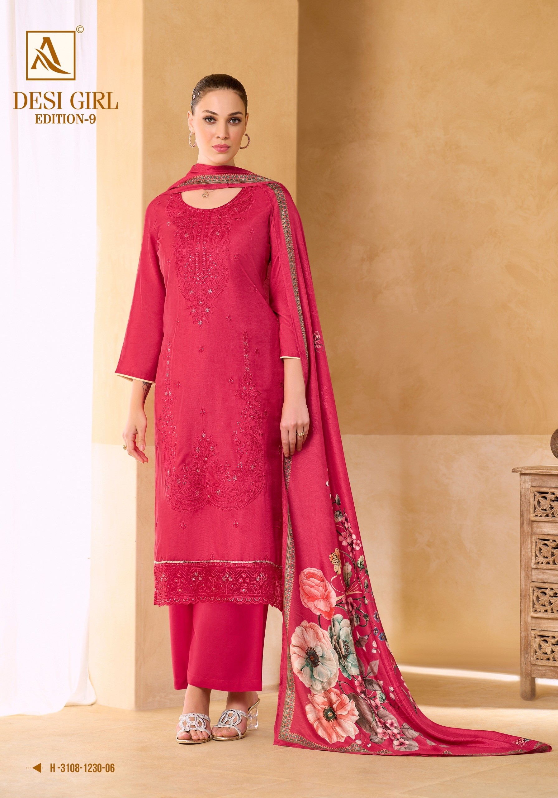1ALOK DESI GIRL-9 | Viscose Maslin Designer Suit