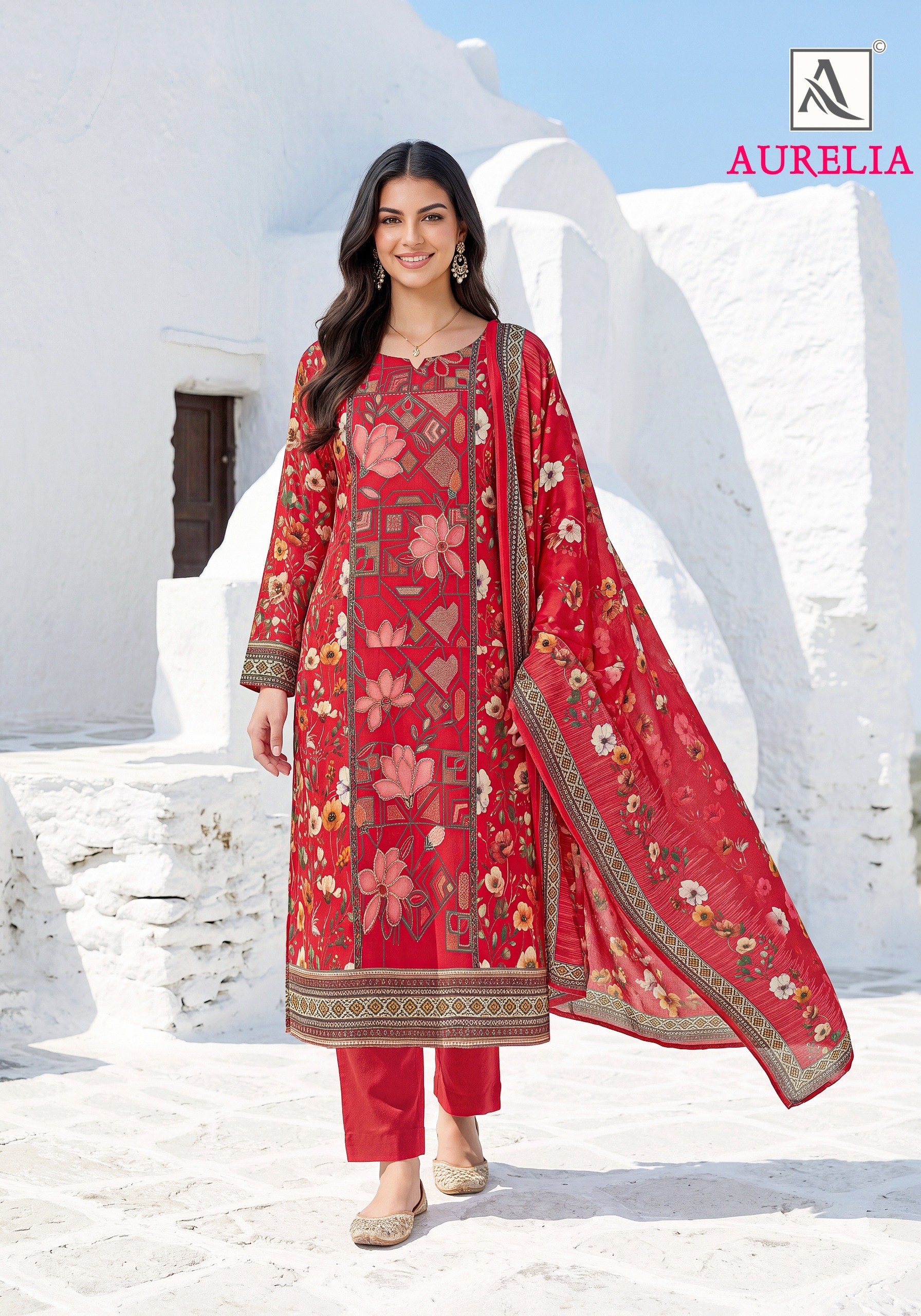 ALOK AURELIA | Pure Viscose Maslin Designer Suit