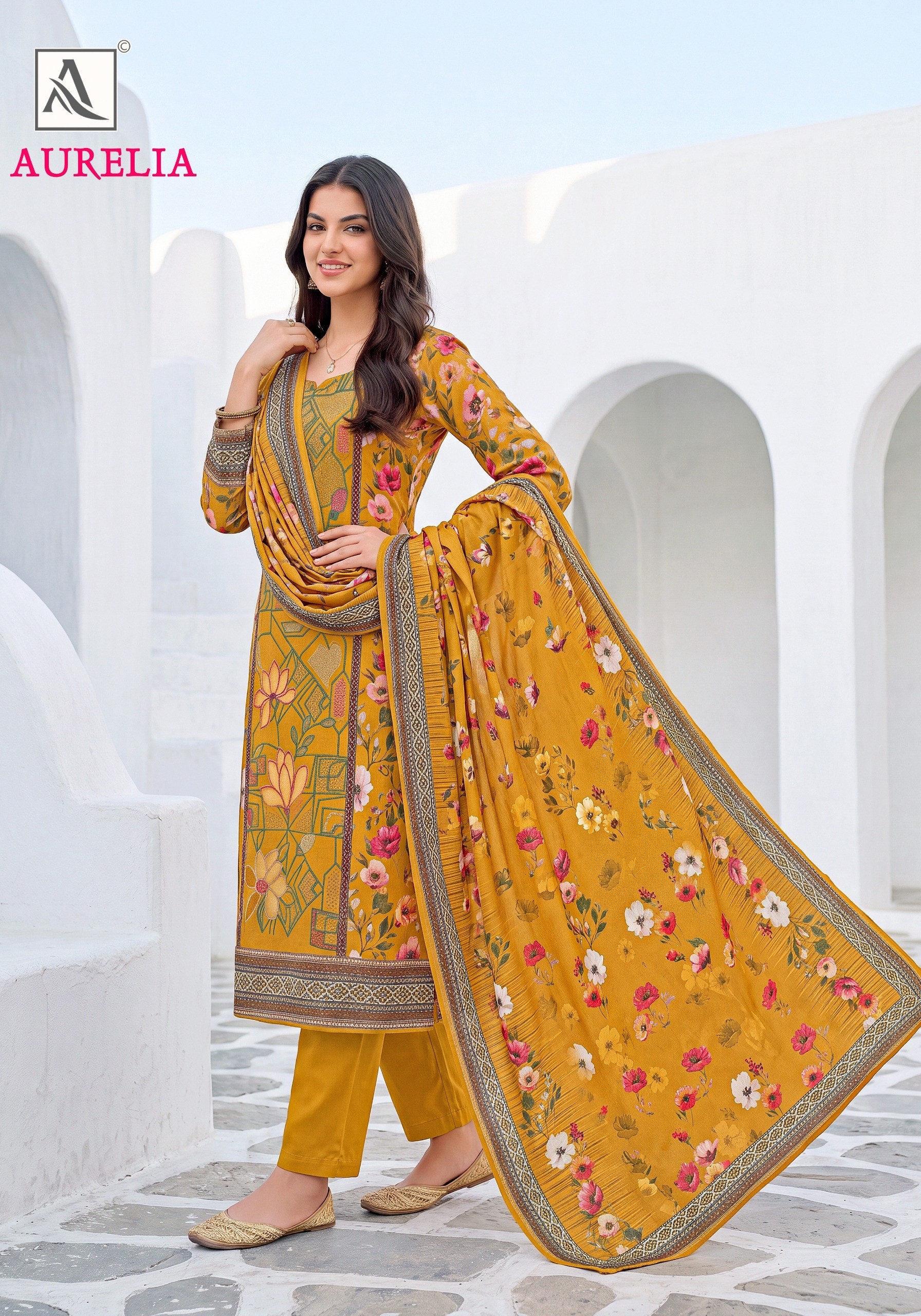 ALOK AURELIA | Pure Viscose Maslin Designer Suit