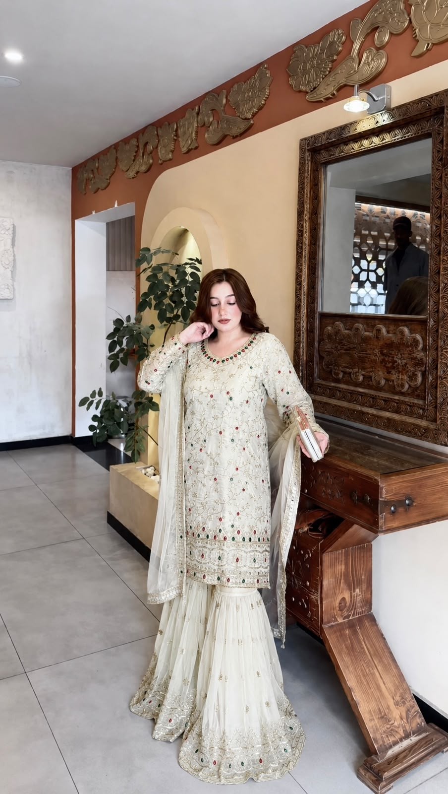 JL-1074 | Kundan Organza Silk Sharara Set