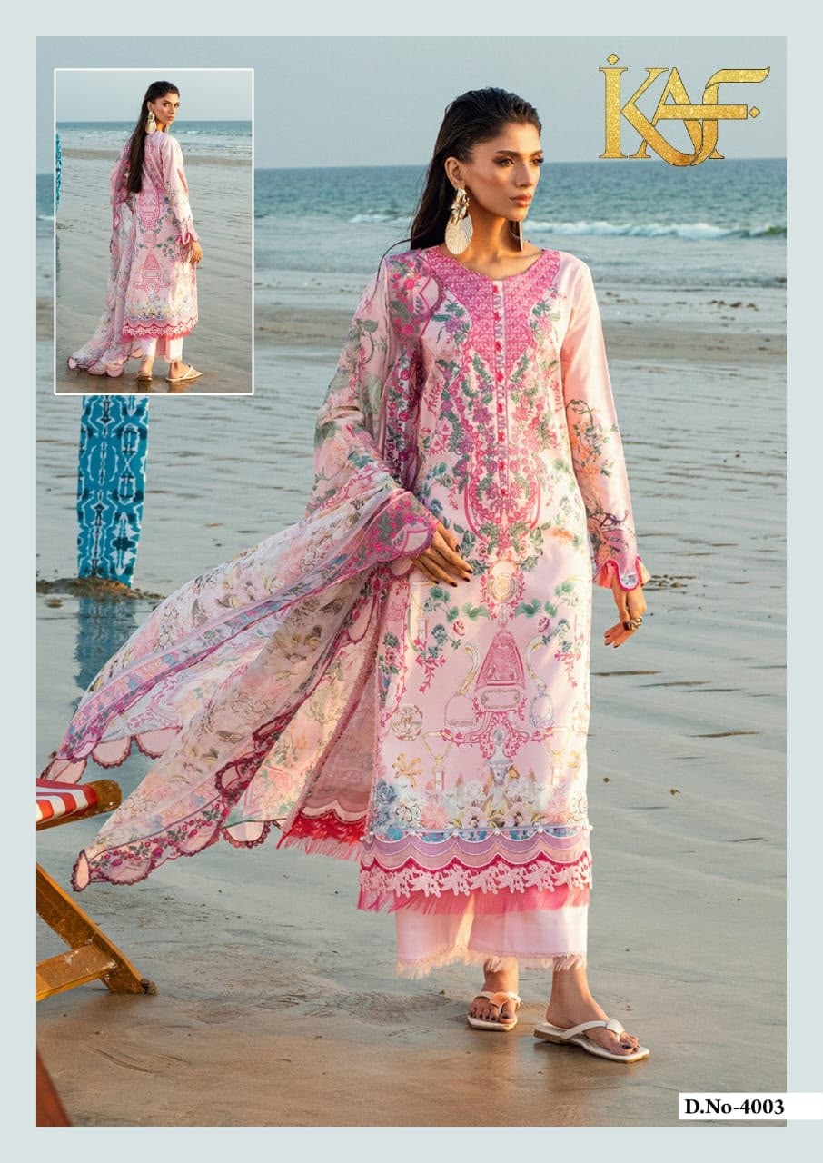 KAF Fabric Evayra Gulaal Vol-4 | Luxury Lawn Cotton Suit