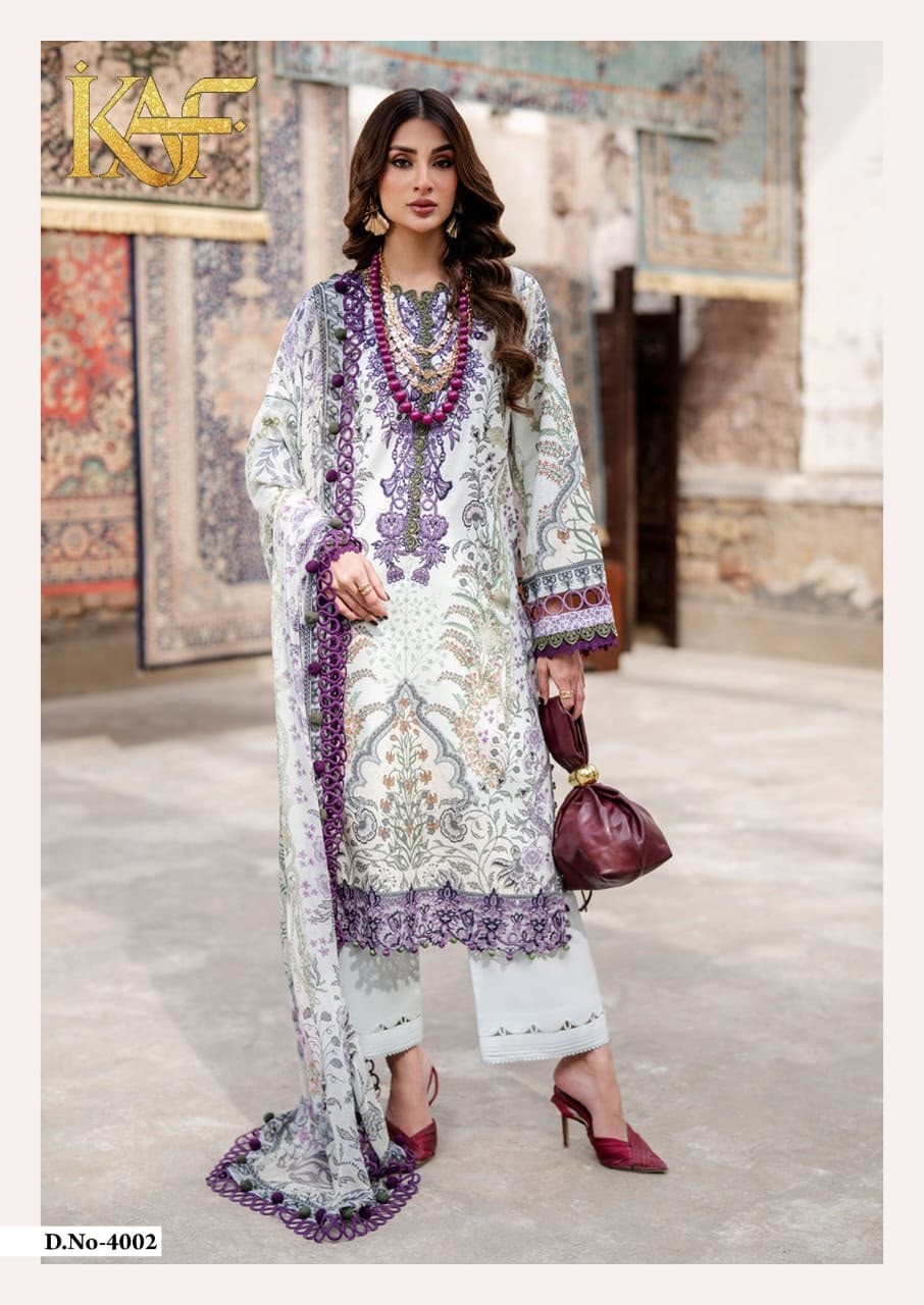 KAF Fabric Evayra Gulaal Vol-4 | Luxury Lawn Cotton Suit