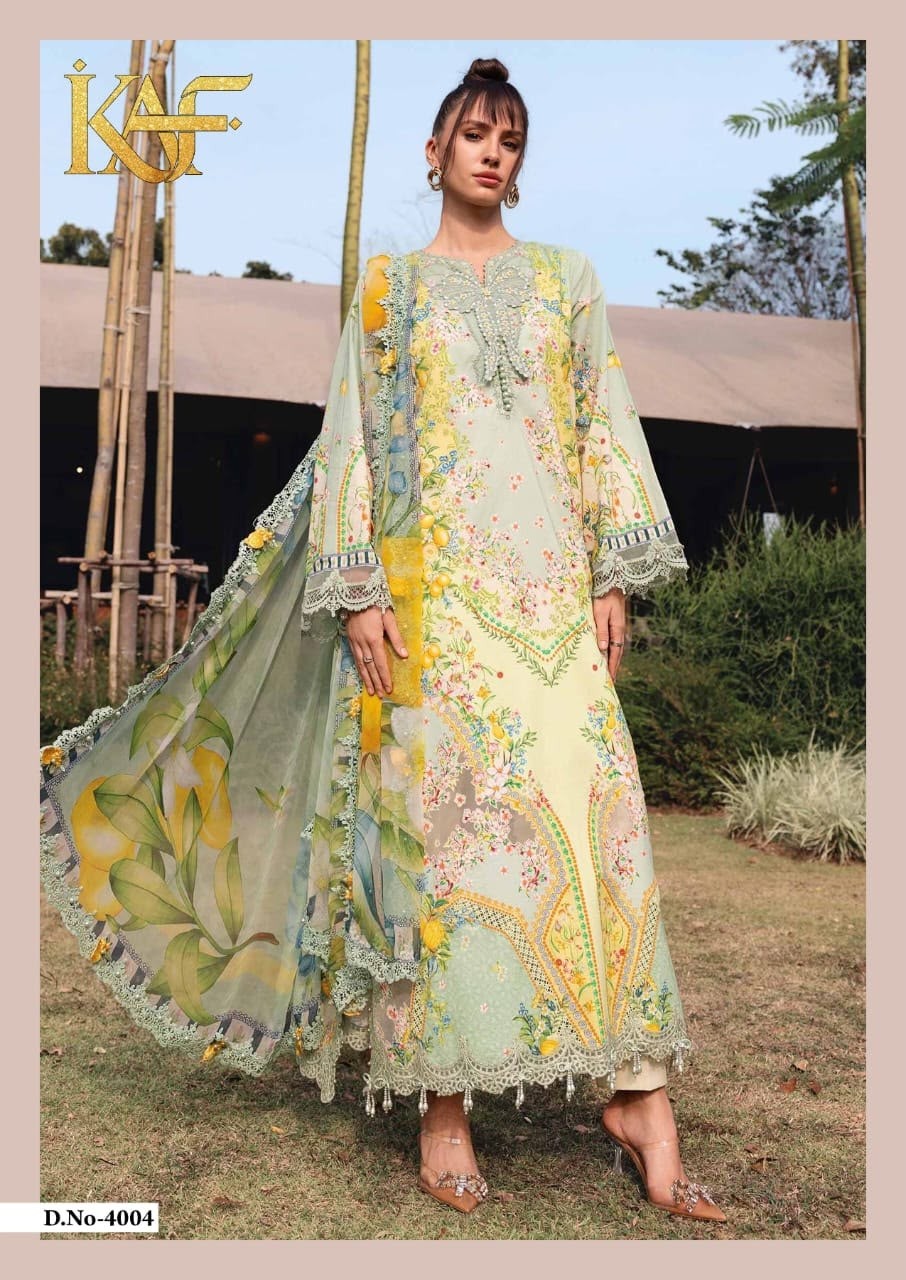 KAF Fabric Evayra Gulaal Vol-4 | Luxury Lawn Cotton Suit