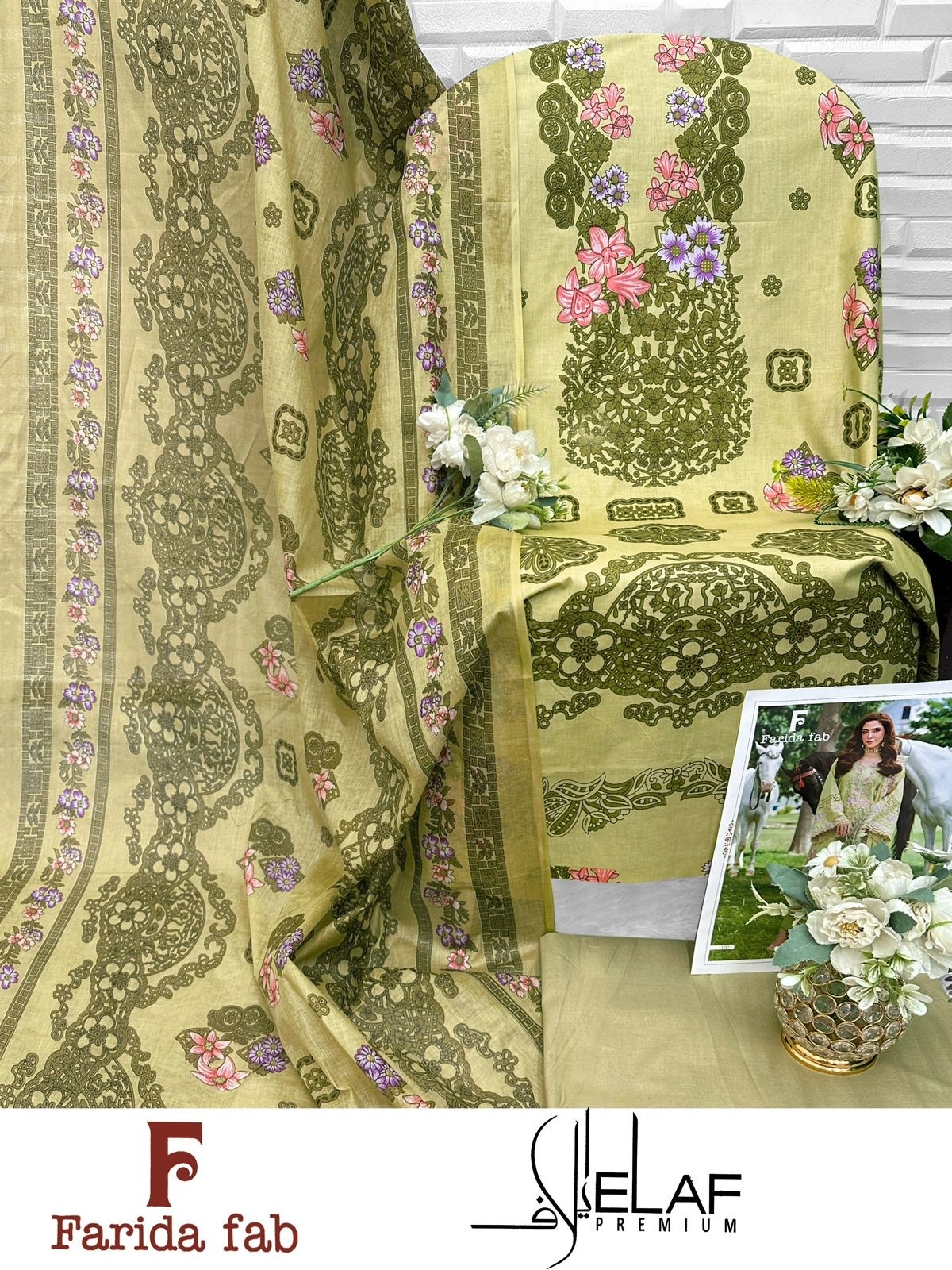 FARIDA FAB ELAF PREMIUM | Pure Cotton Suit