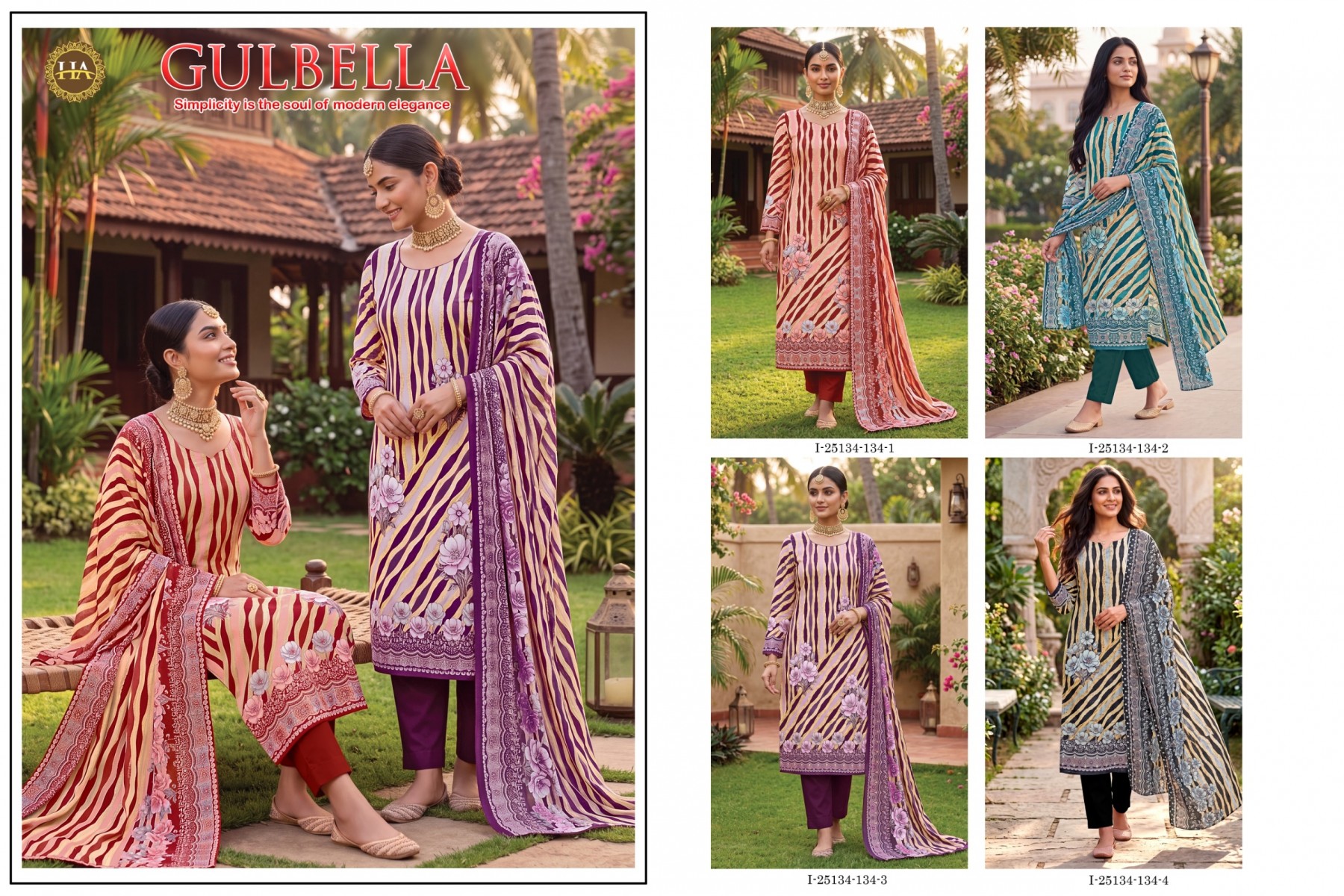 HARSHIT GULBELA | Pure Cambric Designer Print Suit