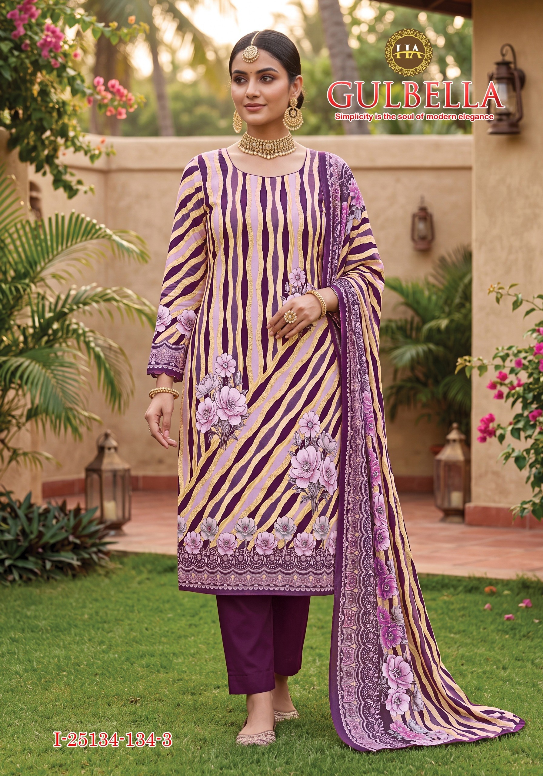 HARSHIT GULBELA | Pure Cambric Designer Print Suit