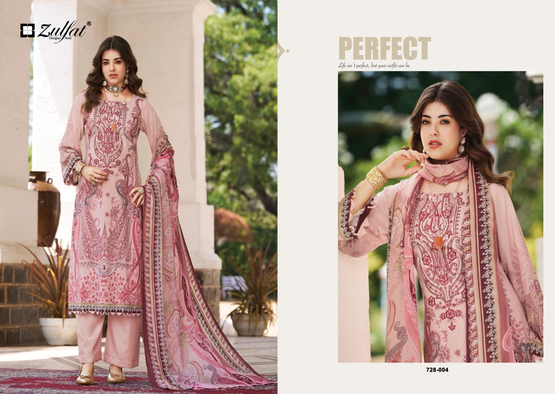 Zulfat AFREEN | Pure Jam Cotton Embroidered Suit