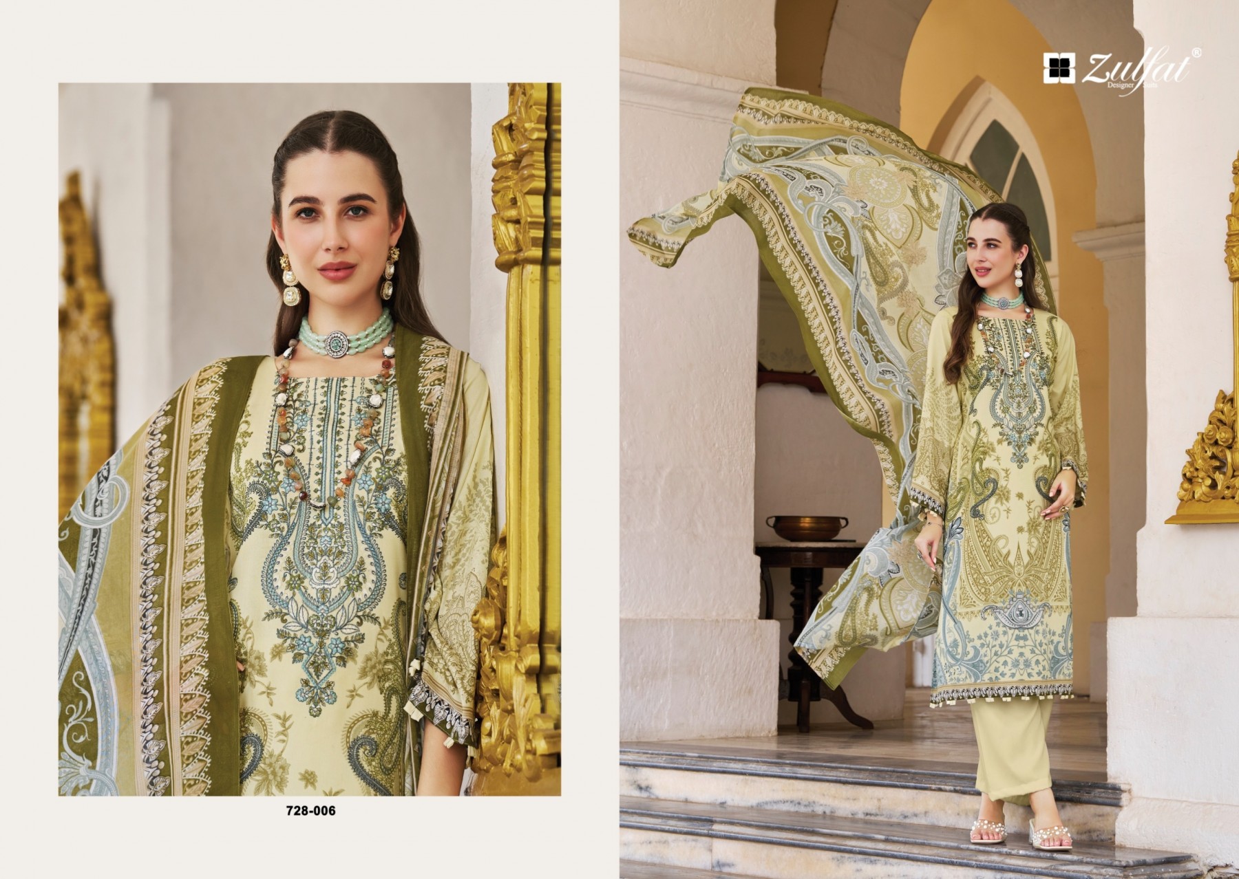 Zulfat AFREEN | Pure Jam Cotton Embroidered Suit