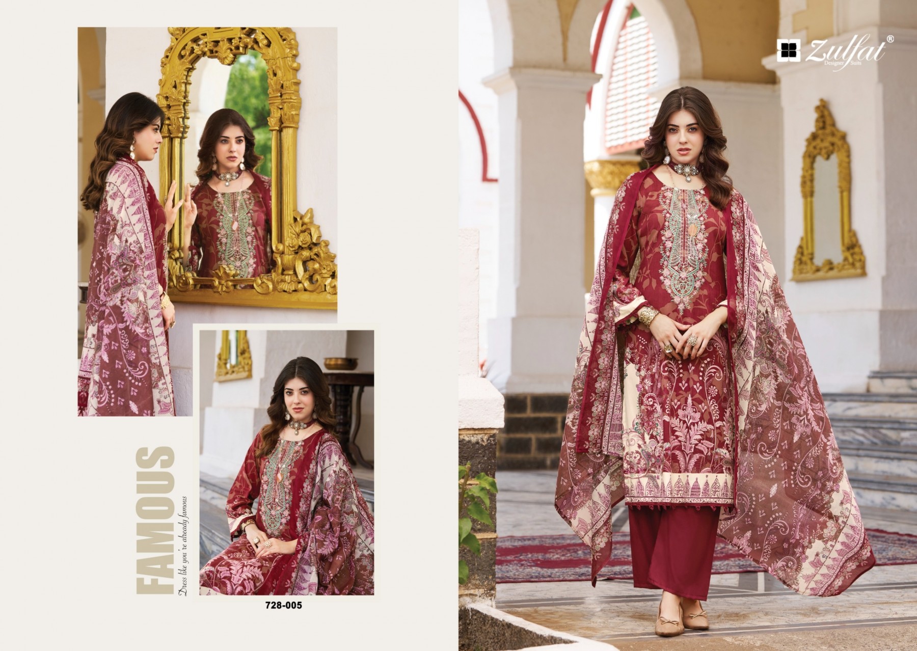 Zulfat AFREEN | Pure Jam Cotton Embroidered Suit