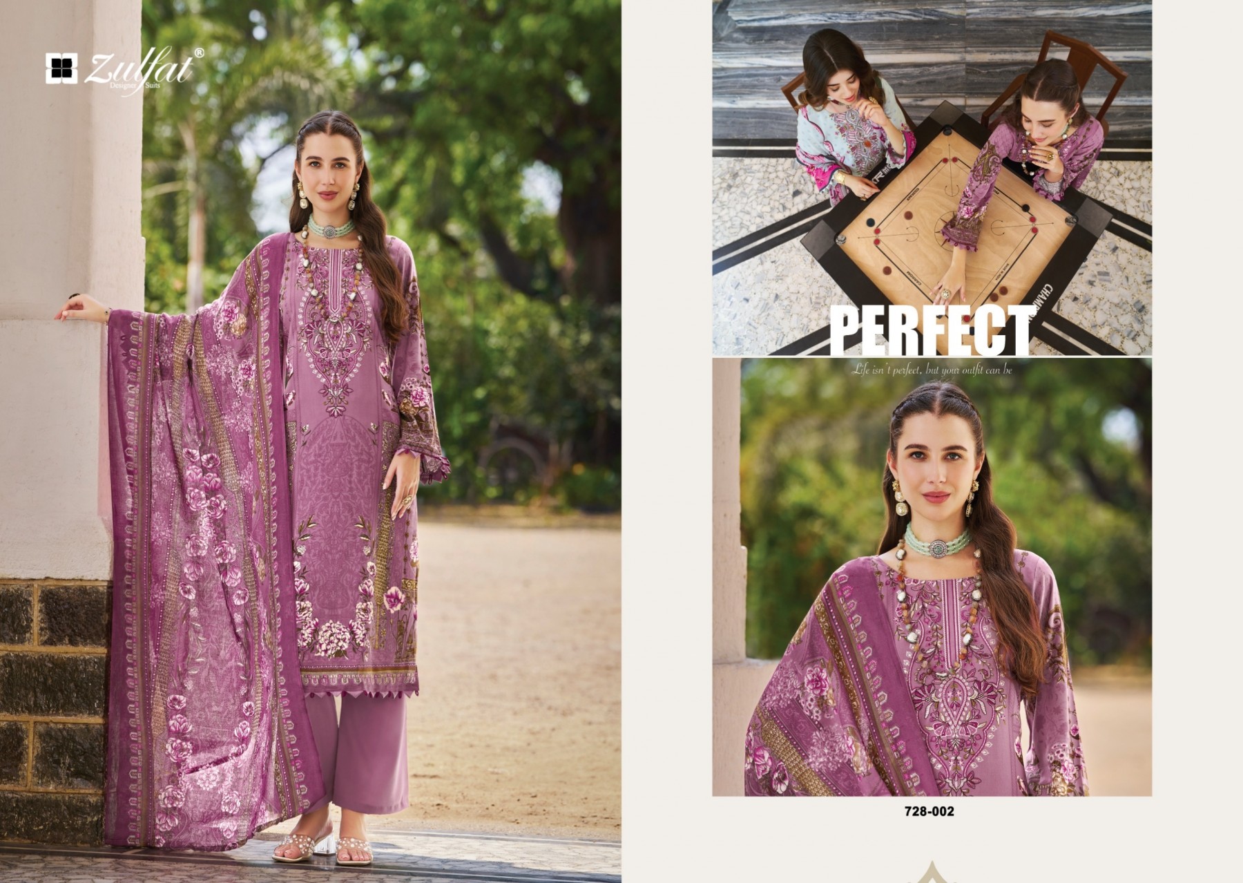 Zulfat AFREEN | Pure Jam Cotton Embroidered Suit