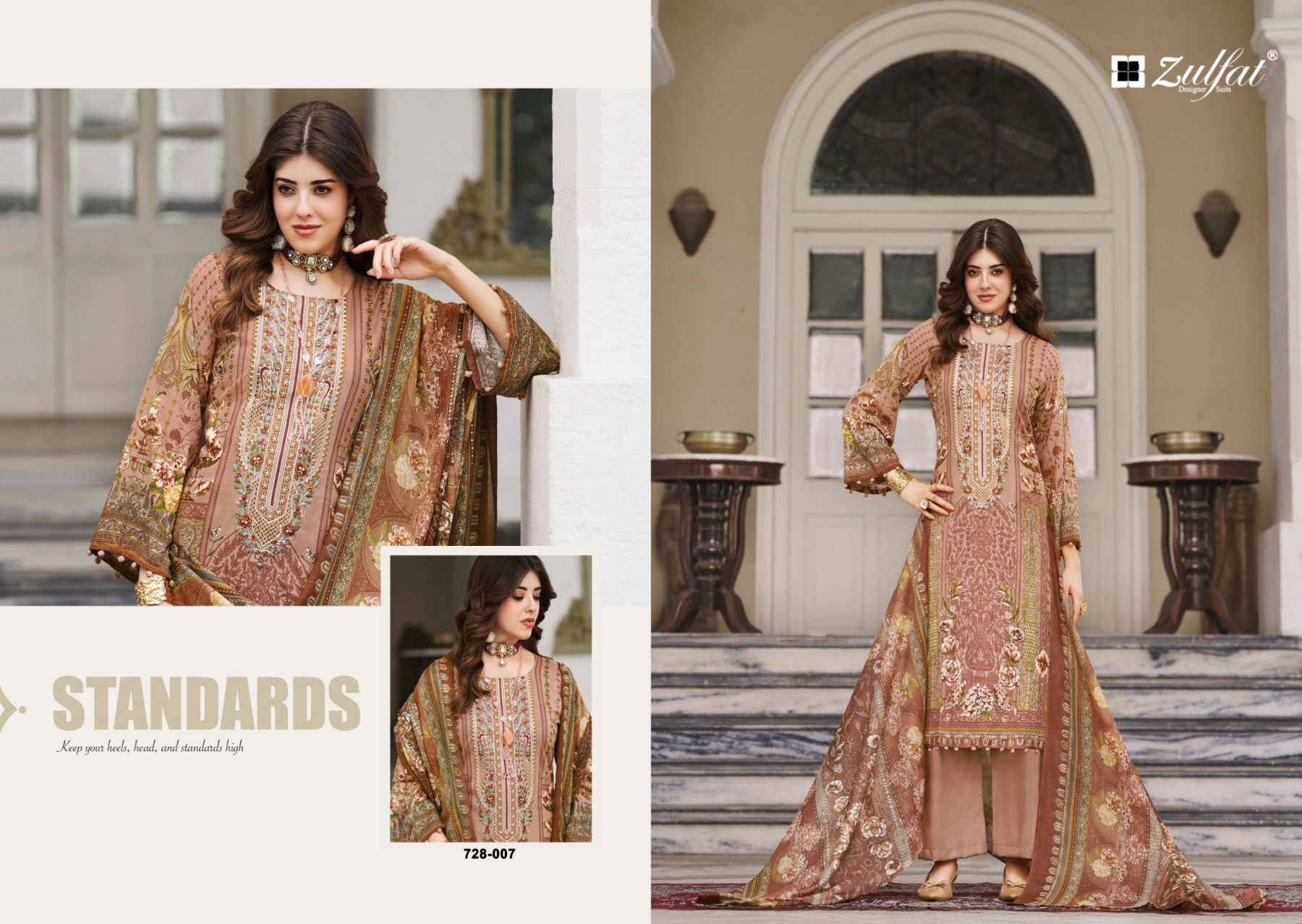 Zulfat AFREEN | Pure Jam Cotton Embroidered Suit
