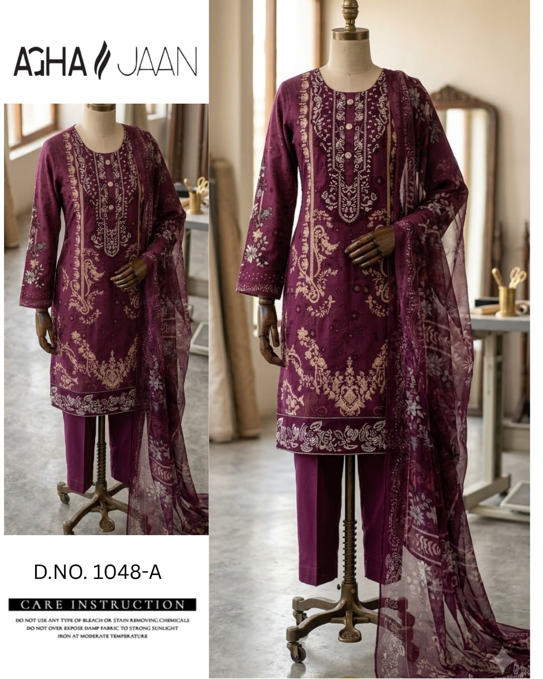AGHAJAAN 1047 & 1048 | Pure Cotton Patch Work Suit