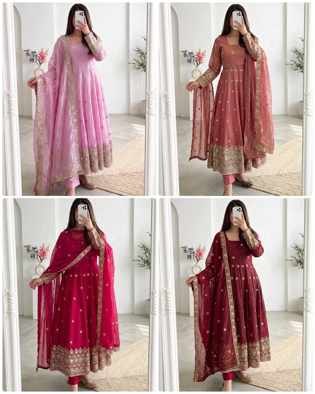 SSC-724 | Heavy Fandy Silk Embroidered Gown Set