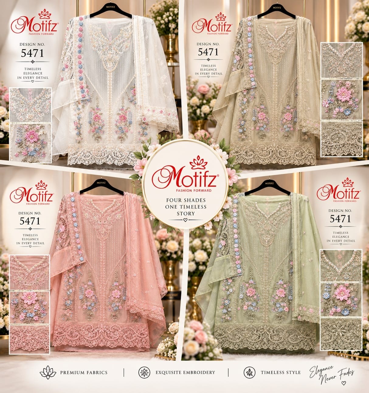 Design No. 5471 | Embroidered Khatli Work Suit