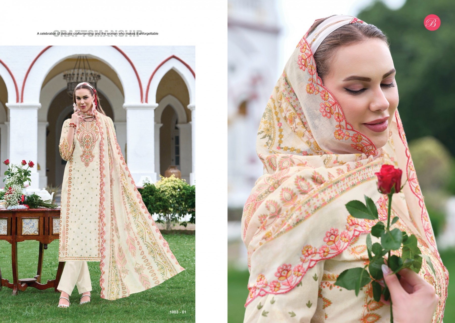 BelliZa GUZARISH Vol. 25 | Pure Cotton Embroidered Suit