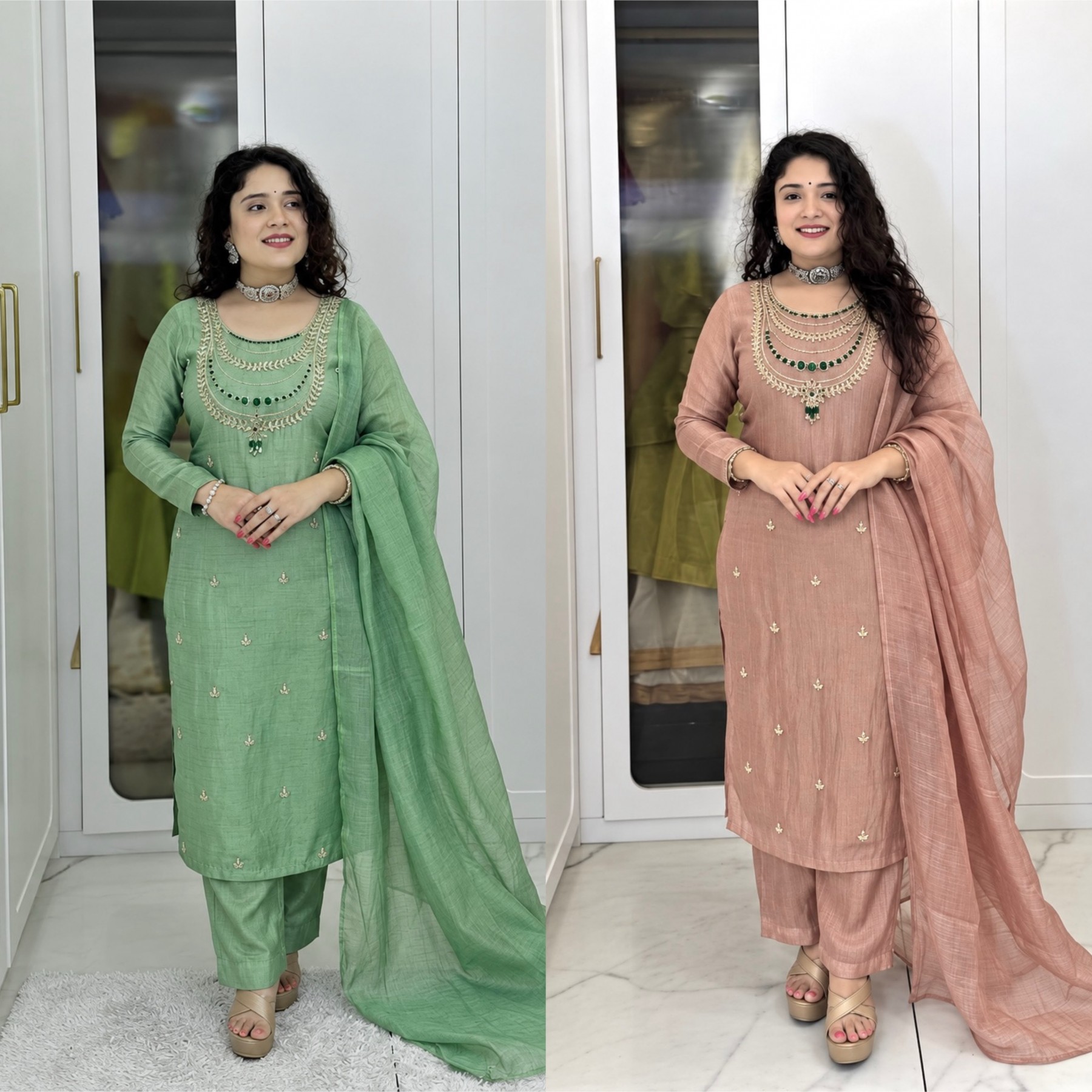 JD-657 | Pure Salsa Crush Silk Designer Party Wear Set