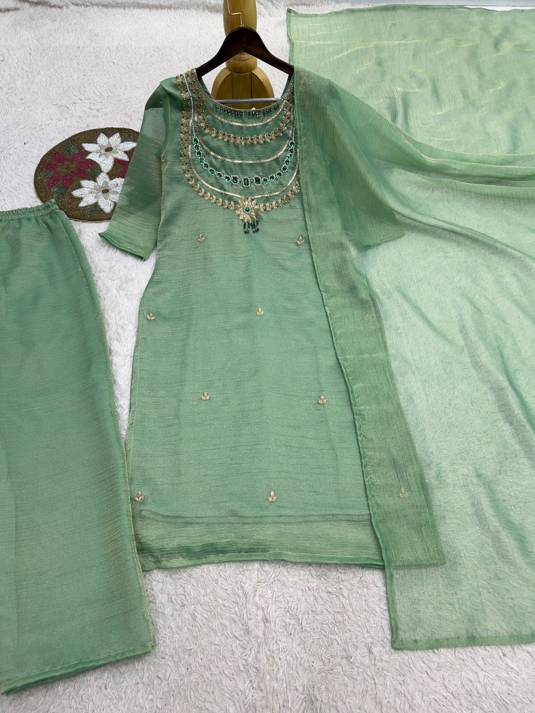 JD-657 | Pure Salsa Crush Silk Designer Party Wear Set