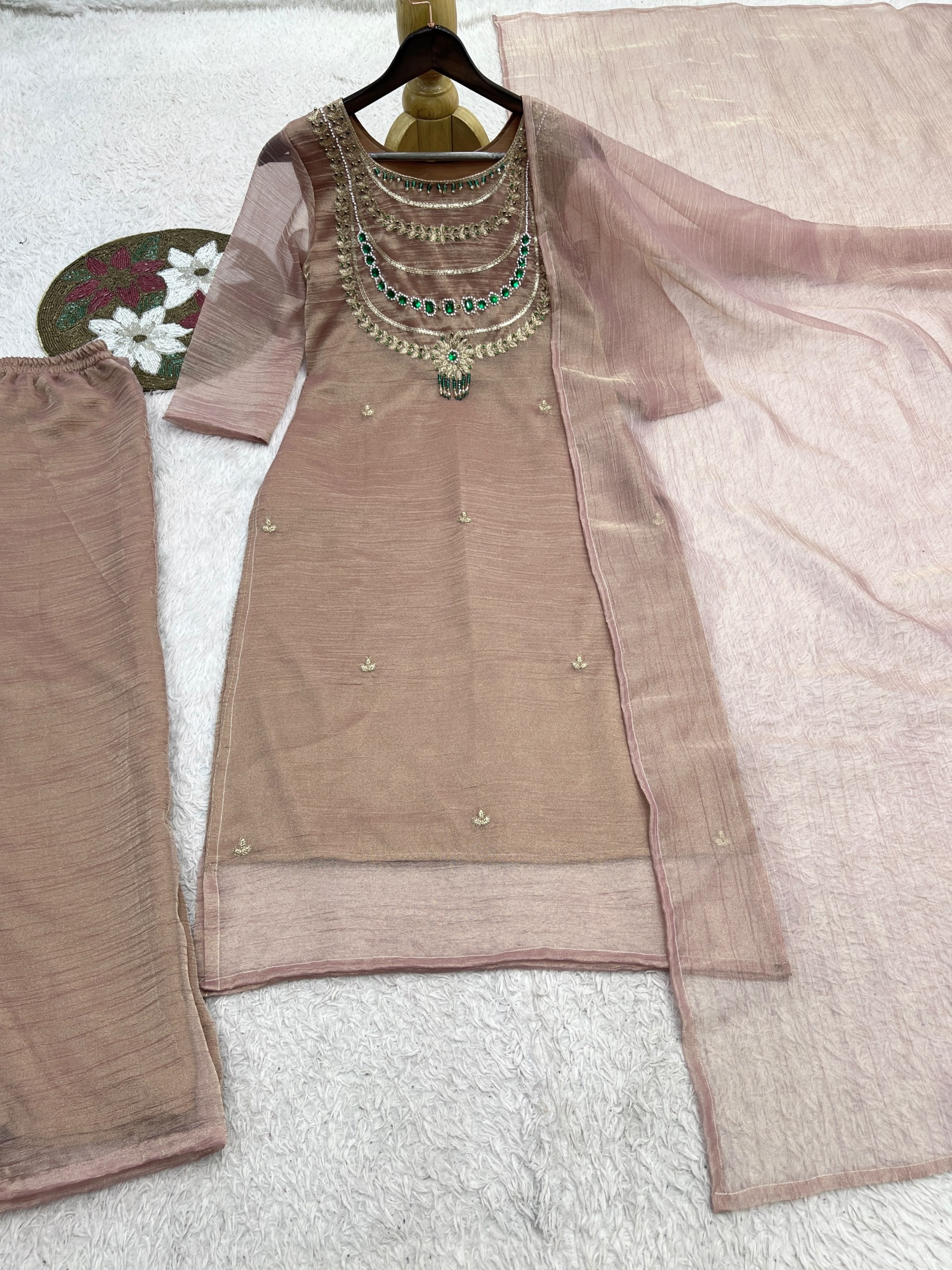 JD-657 | Pure Salsa Crush Silk Designer Party Wear Set