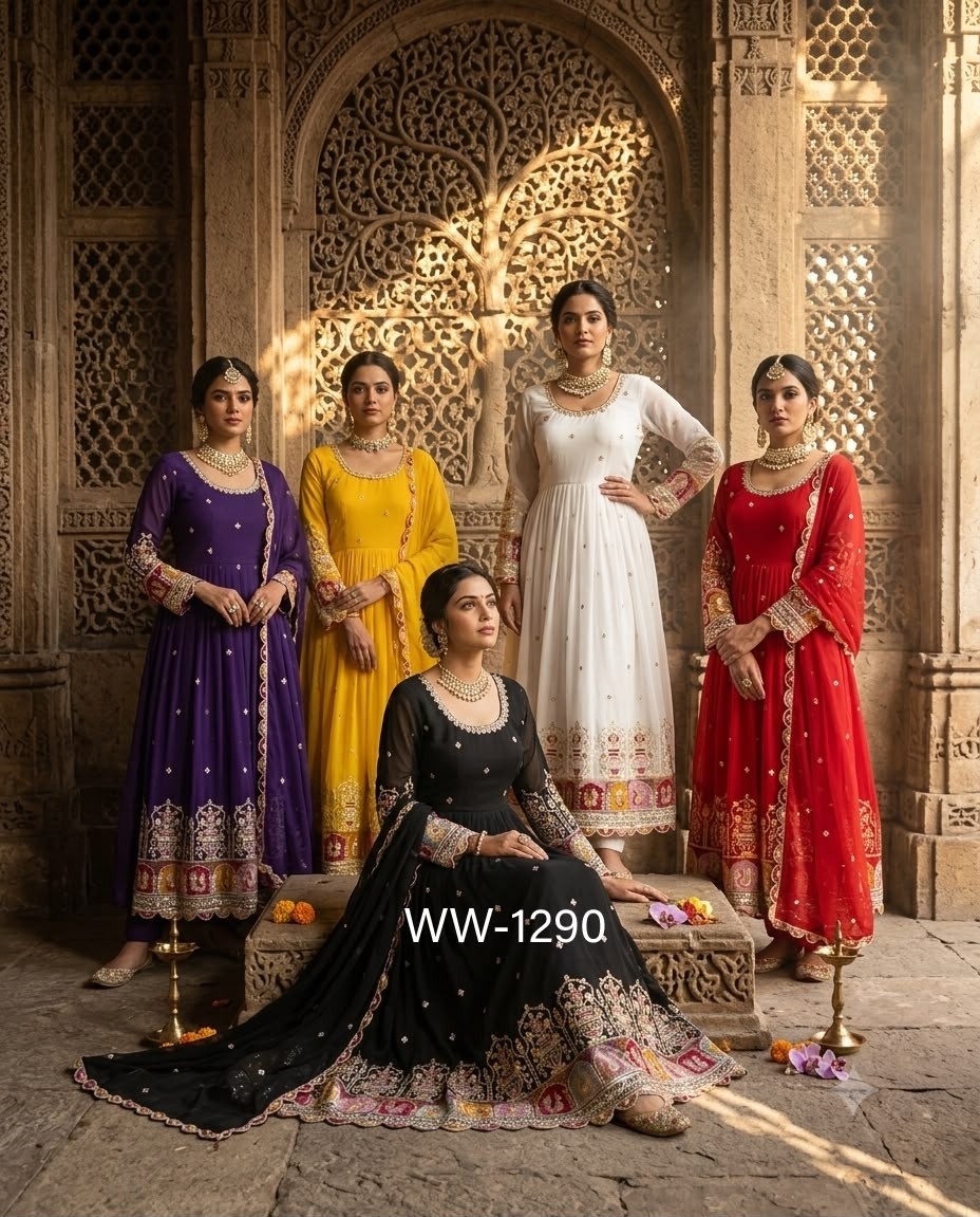WW-1290 | Blooming Georgette Designer Gown Collection