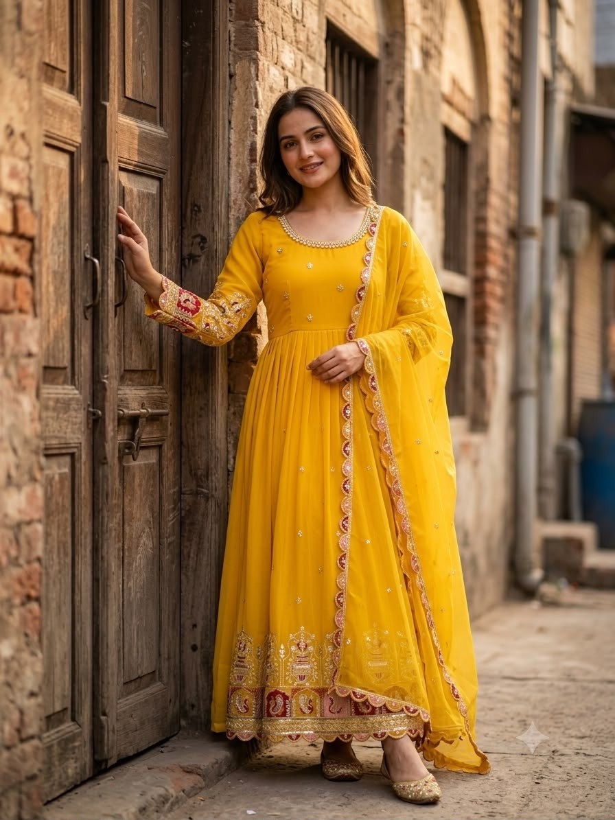 WW-1290 | Blooming Georgette Designer Gown Collection