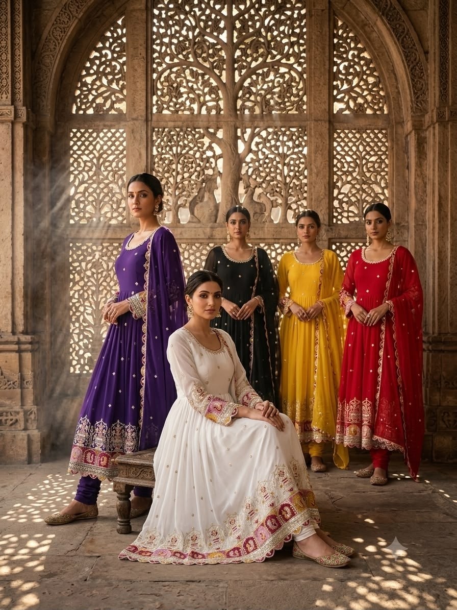 WW-1290 | Blooming Georgette Designer Gown Collection