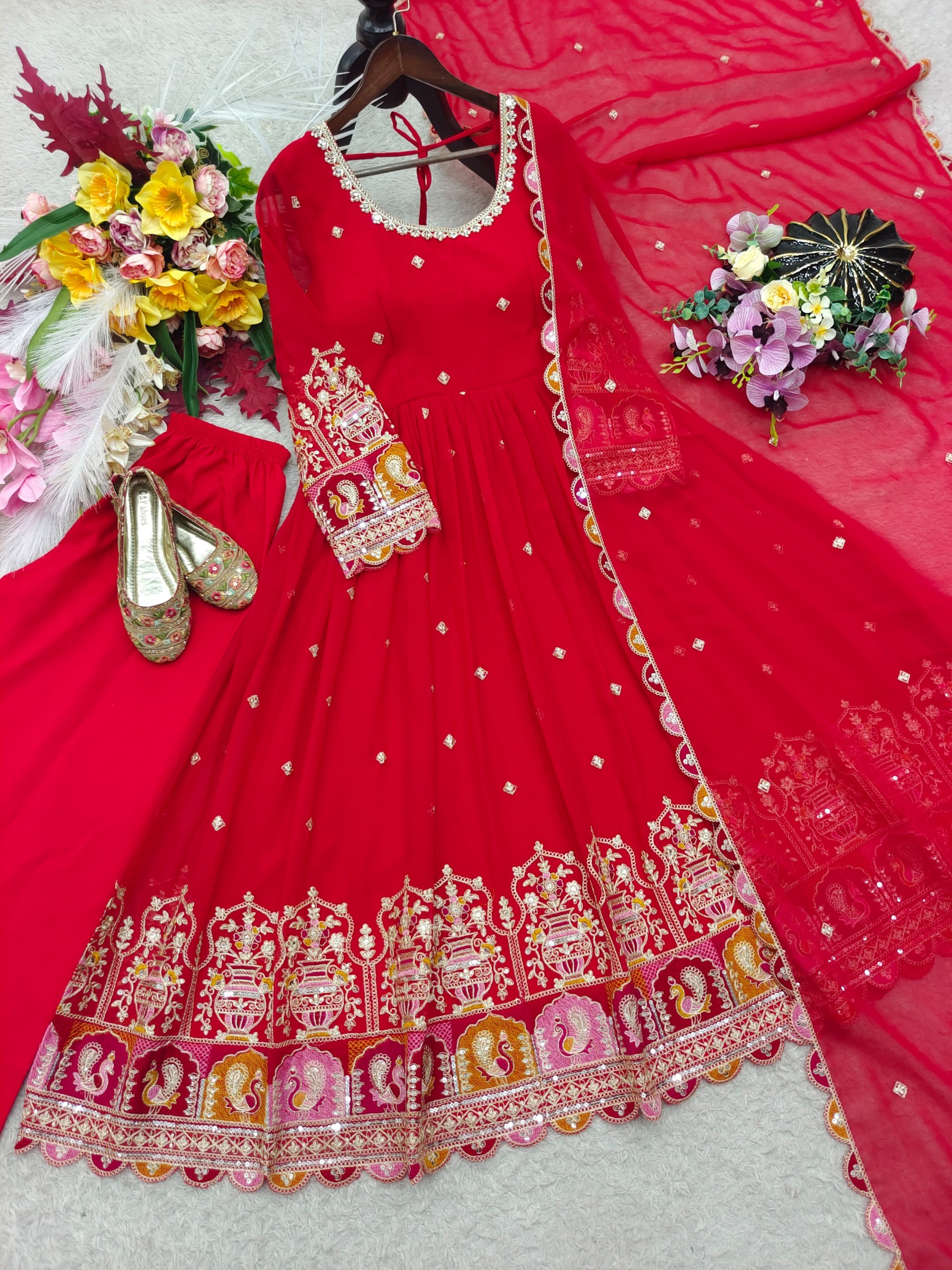 WW-1290 | Blooming Georgette Designer Gown Collection