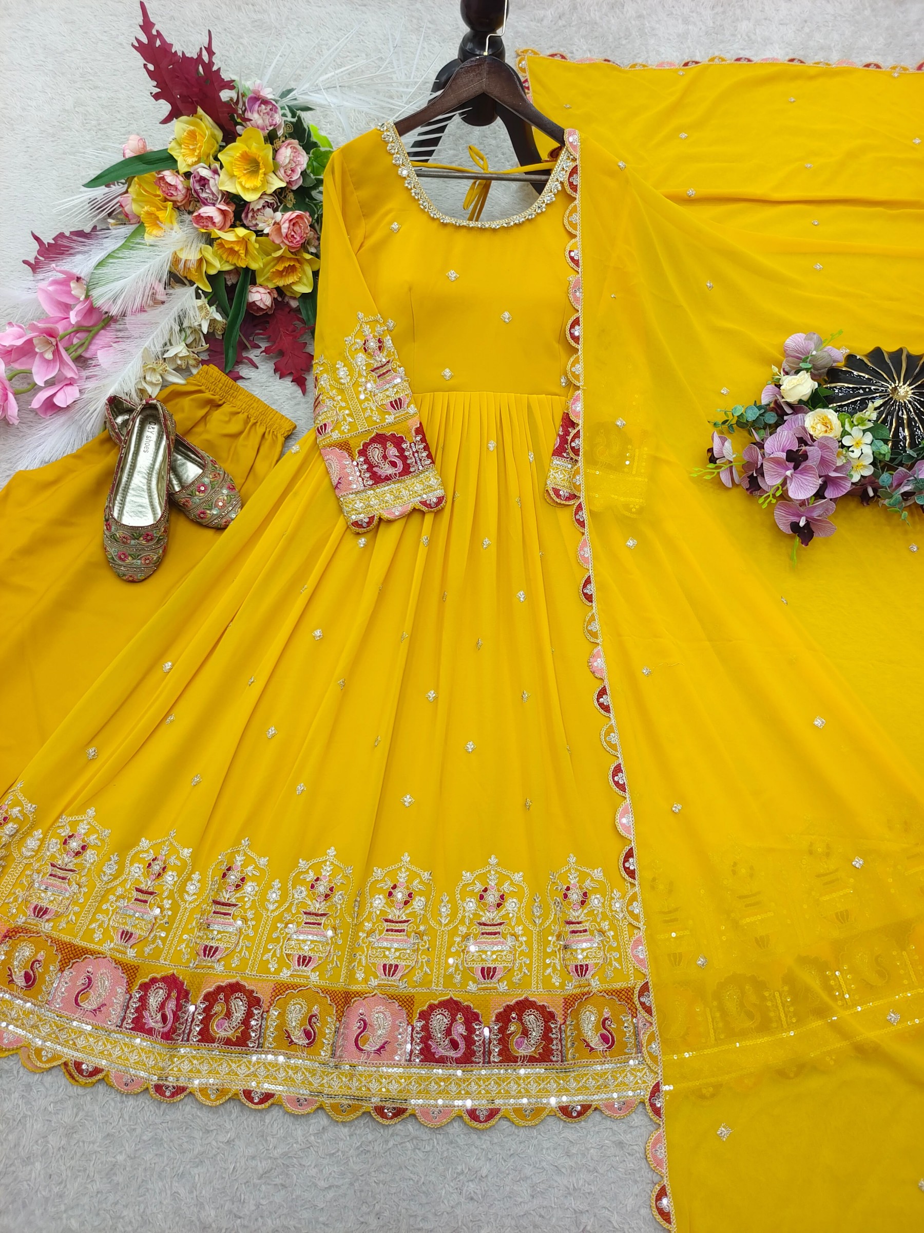 WW-1290 | Blooming Georgette Designer Gown Collection