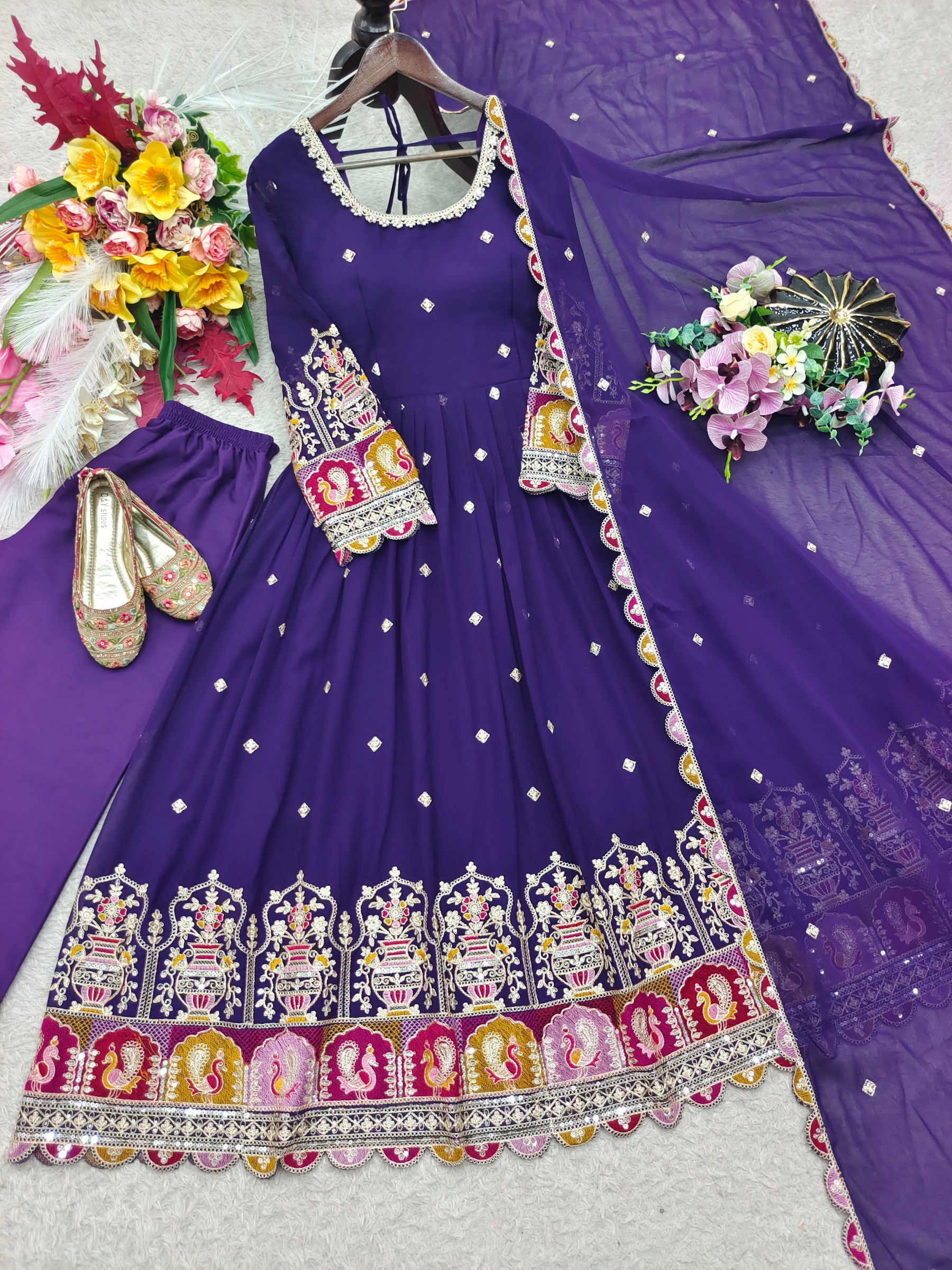 WW-1290 | Blooming Georgette Designer Gown Collection