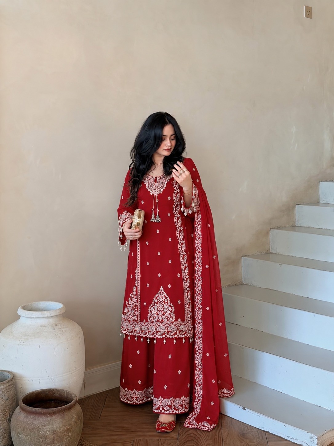 AC-7073 | Astha Collection Designer Fox Georgette Set