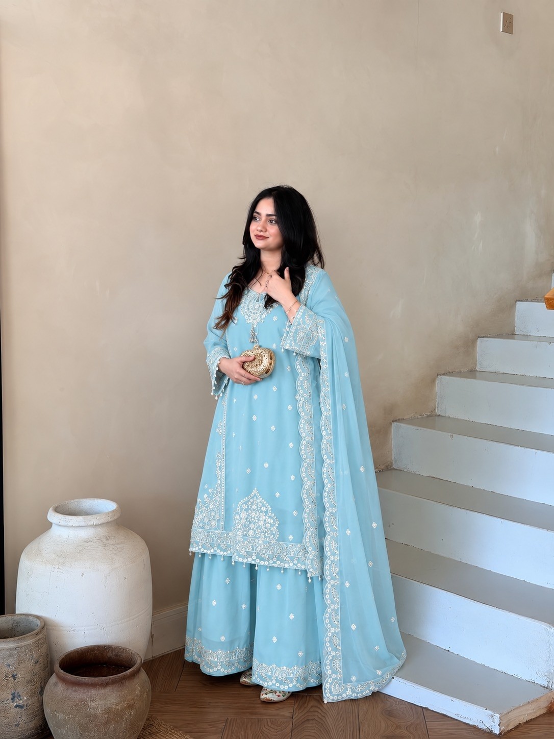 AC-7073 | Astha Collection Designer Fox Georgette Set