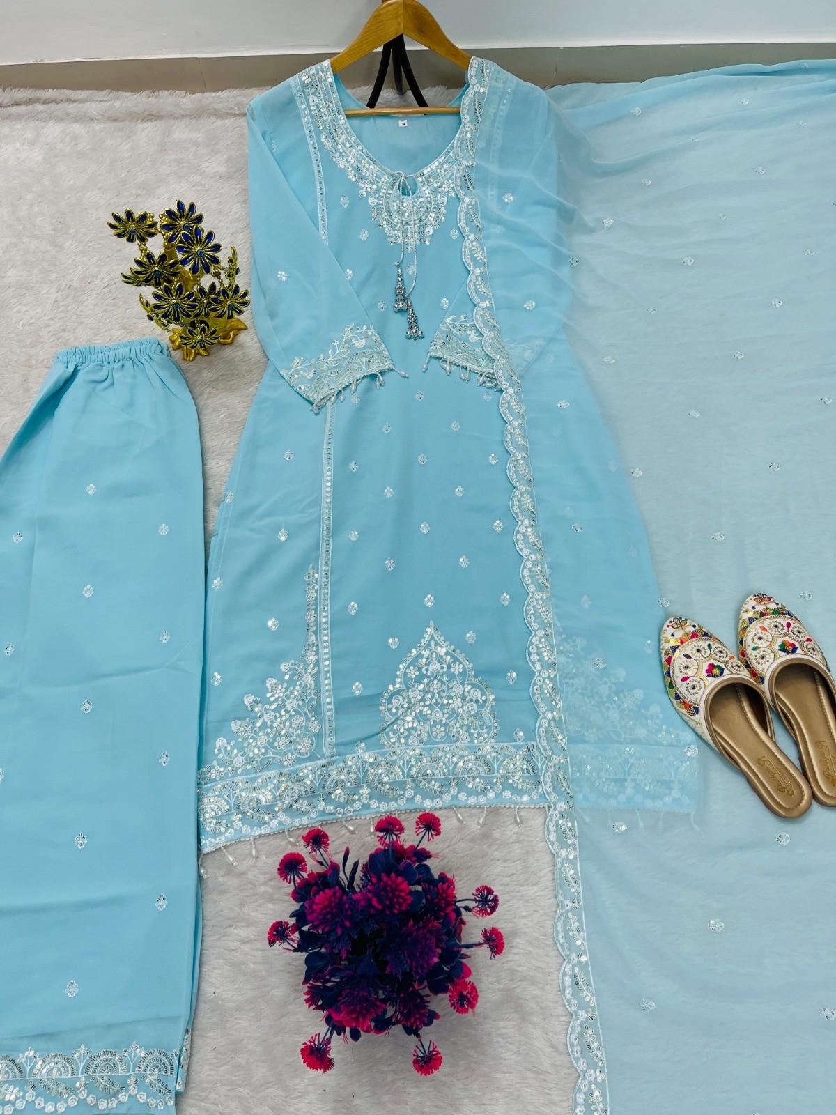 AC-7073 | Astha Collection Designer Fox Georgette Set