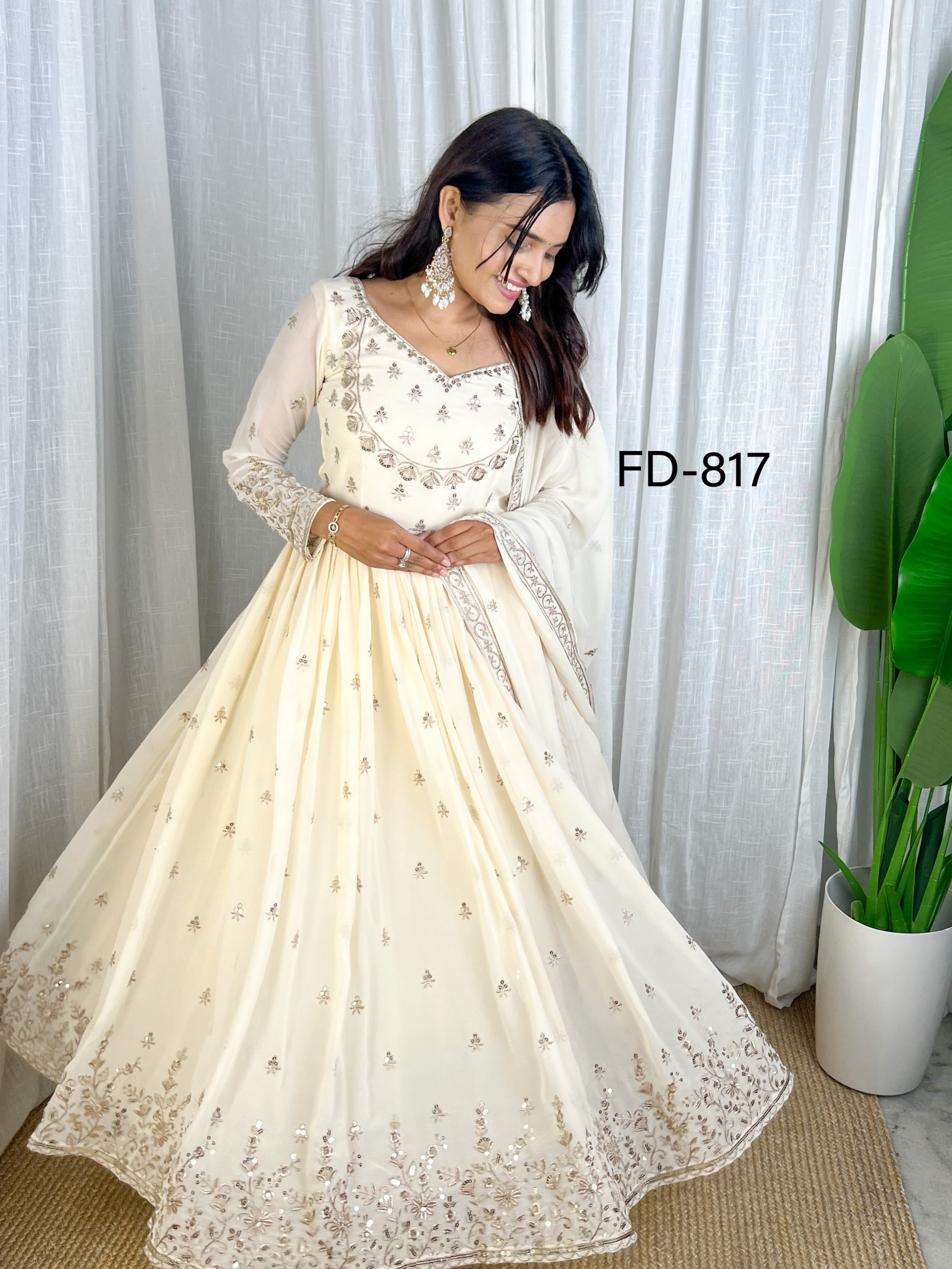 FD-817 | Pure Fox Georgette Designer Gown Collection