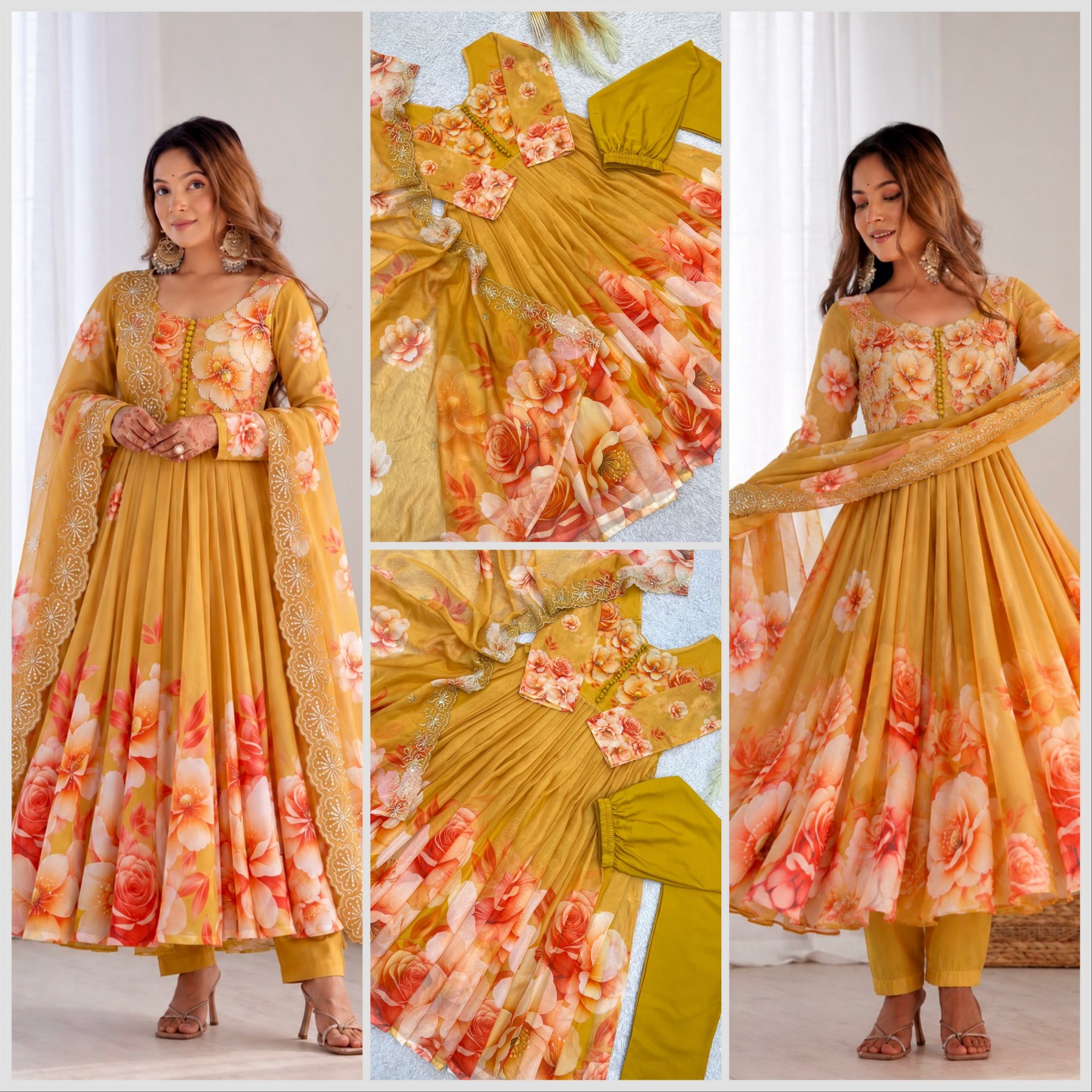 DHK-1407 | Designer Digital Print Gown Collection