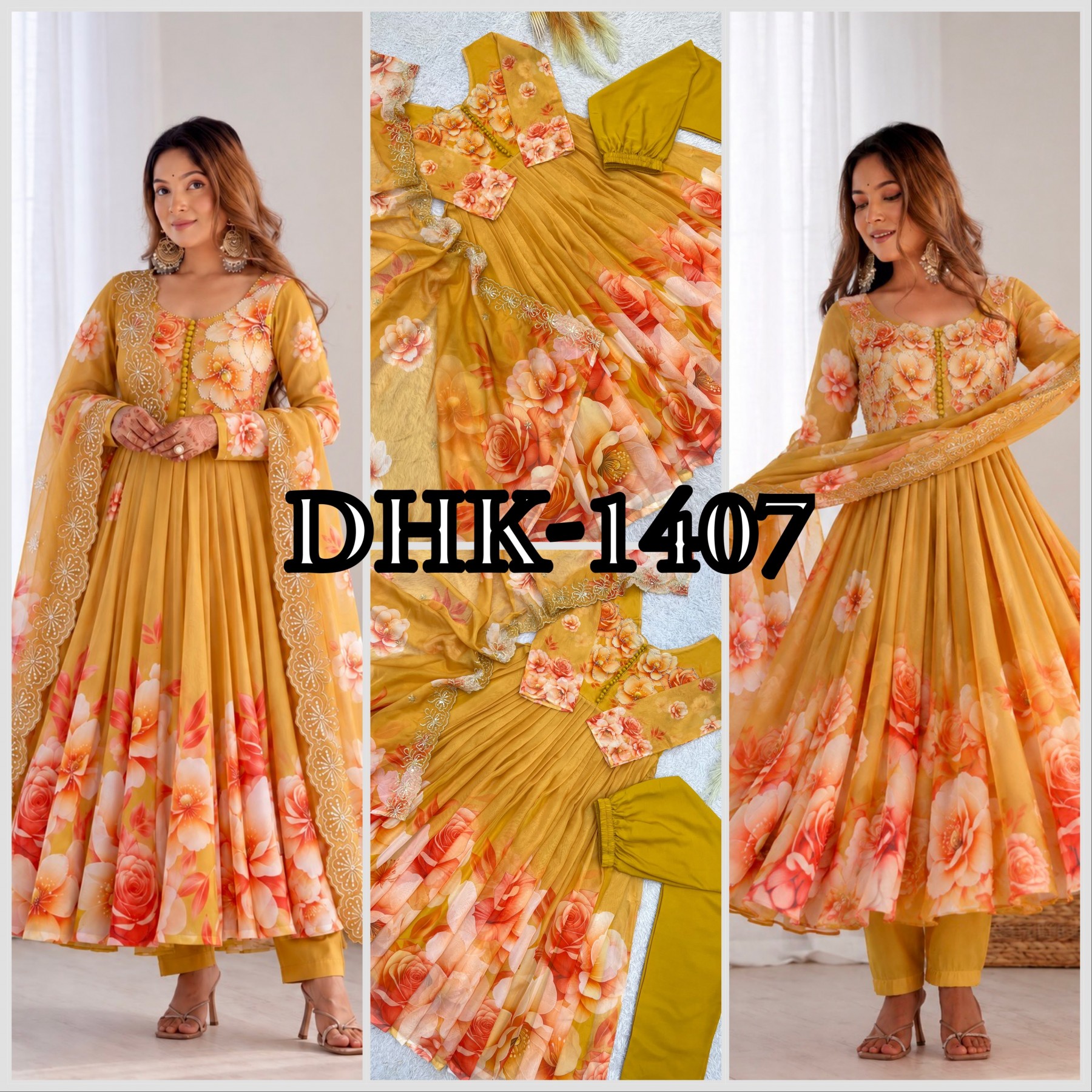 DHK-1407 | Designer Digital Print Gown Collection