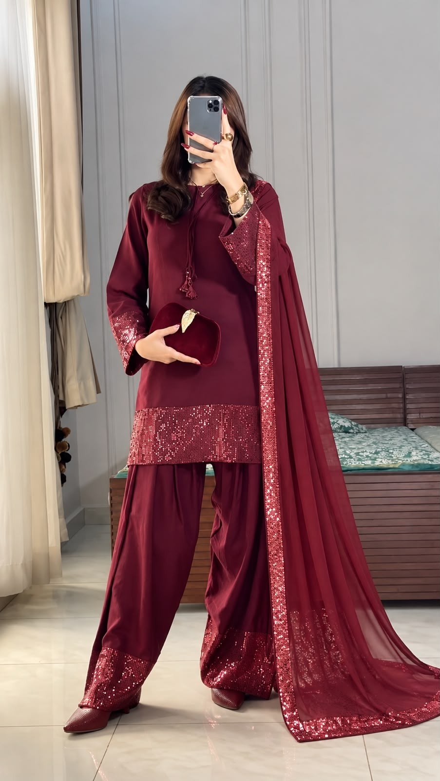 JL-1075 | French Crepe Farsi Salwar Designer Collection