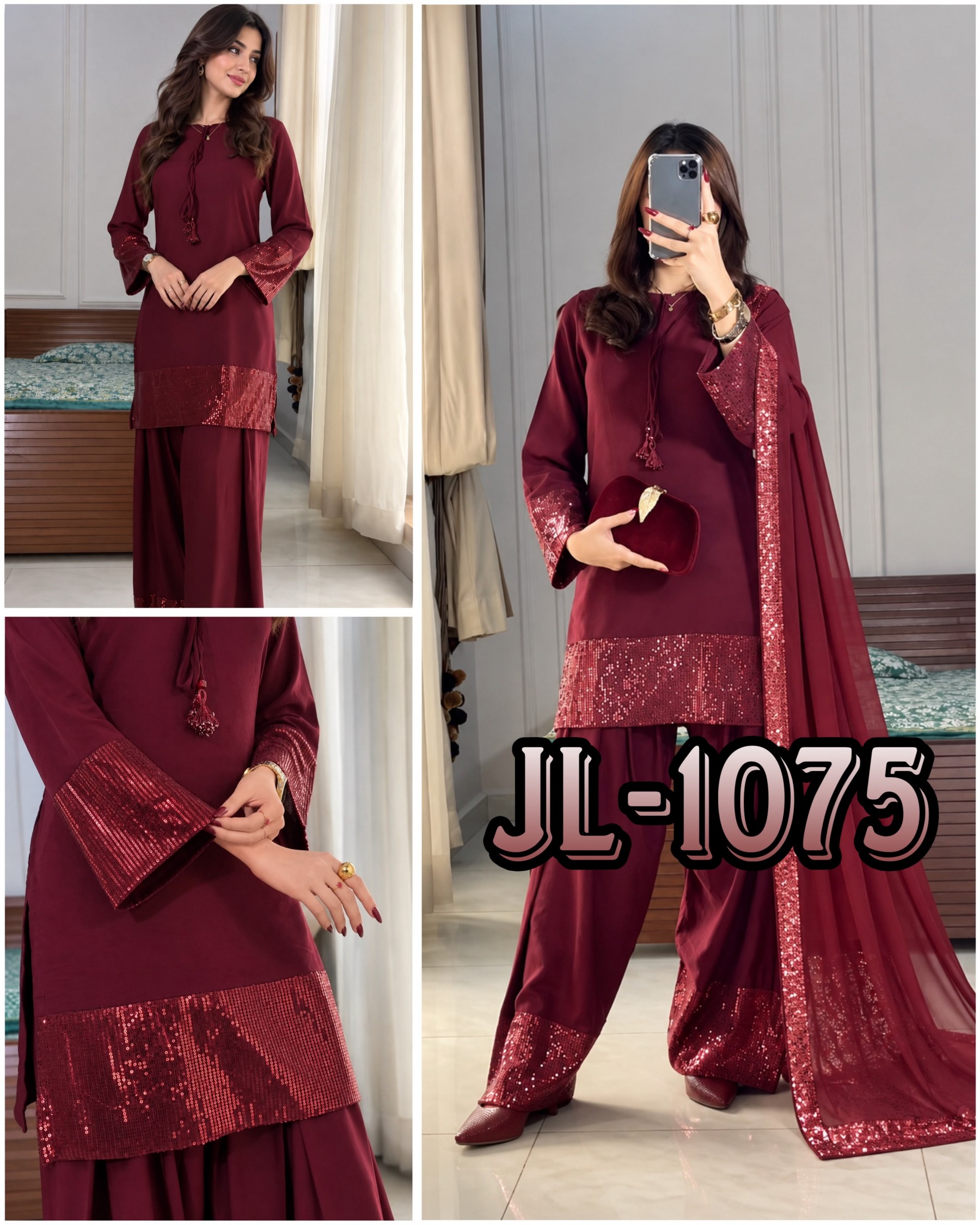 JL-1075 | French Crepe Farsi Salwar Designer Collection