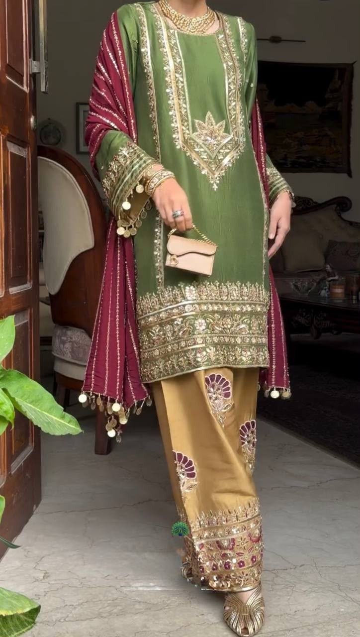 MT-1072 | Heavy Natural Silk Designer Sharara Collection