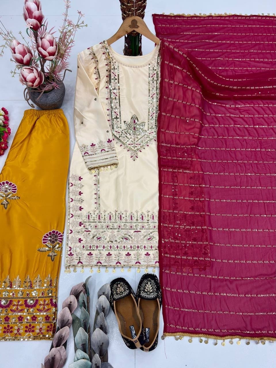 MT-1072 | Heavy Natural Silk Designer Sharara Collection