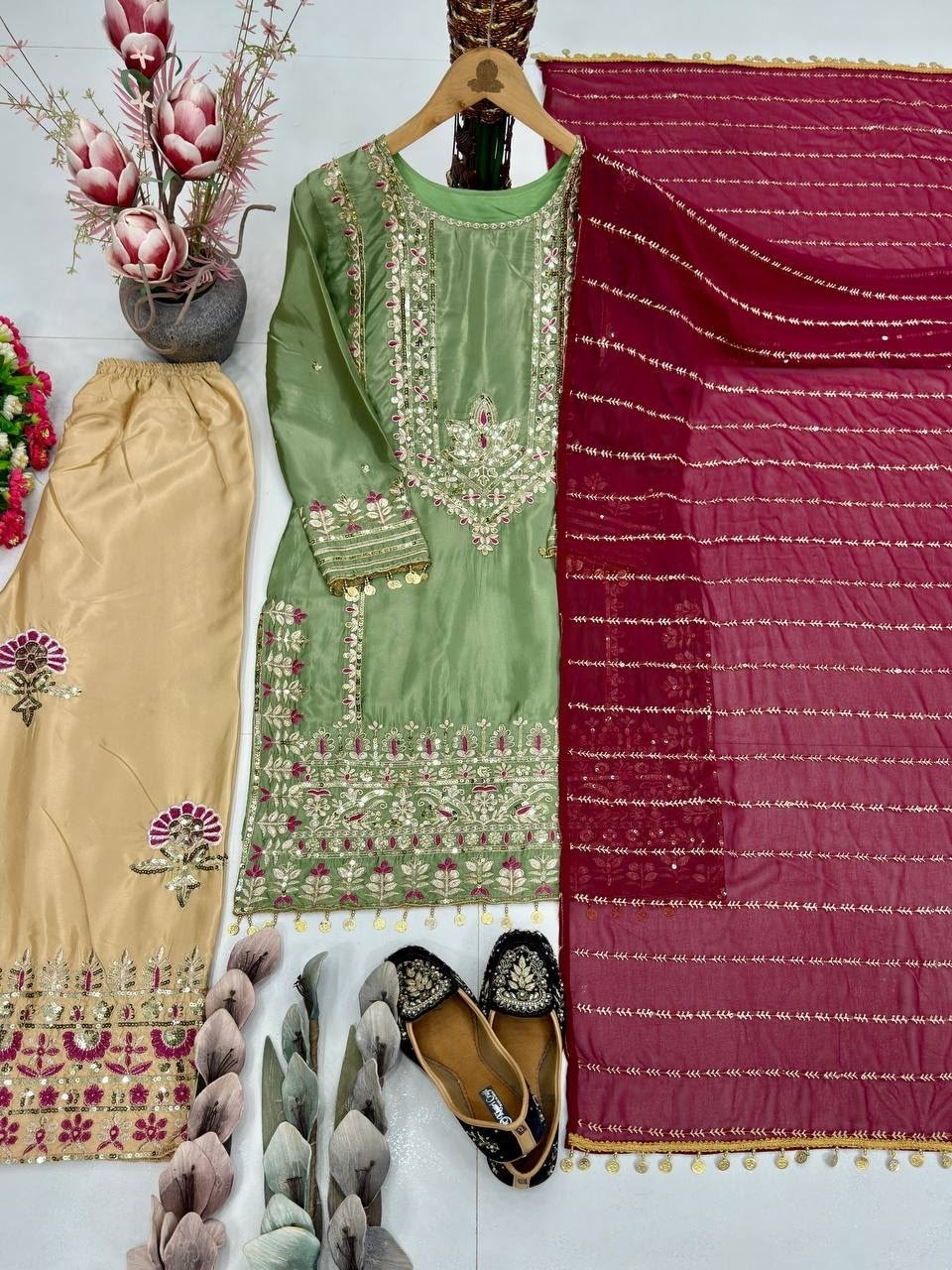 MT-1072 | Heavy Natural Silk Designer Sharara Collection