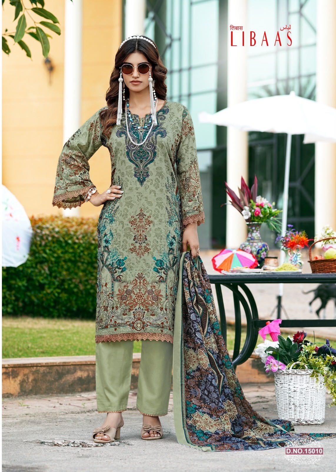 Shop FALAK INTERNATIONAL LIBAAS VOL-15 Karachi designer collection with Cotton Digital Print Top, Cotton Bottom and Cotton Maal Dupatta at ₹295 + GST.