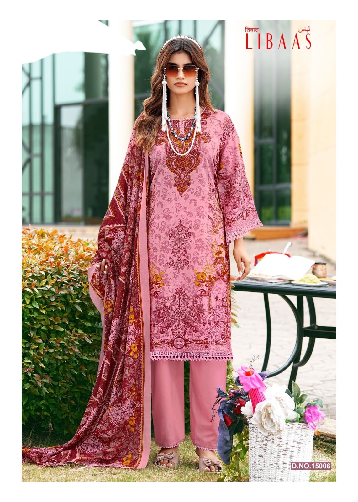 Shop FALAK INTERNATIONAL LIBAAS VOL-15 Karachi designer collection with Cotton Digital Print Top, Cotton Bottom and Cotton Maal Dupatta at ₹295 + GST.
